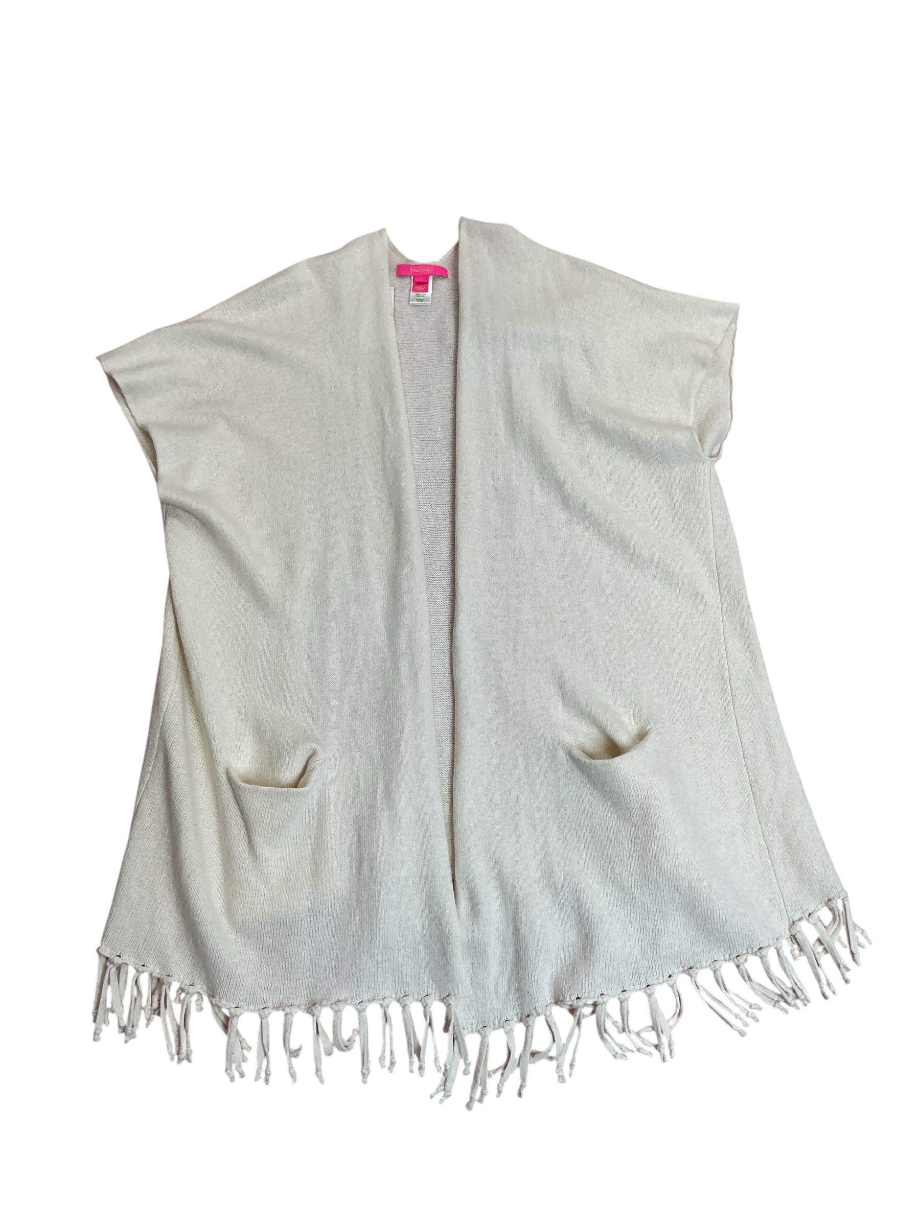 Lilly Pulitzer Merrino Wool Tatum Cardigan Resort White - Size L/XL