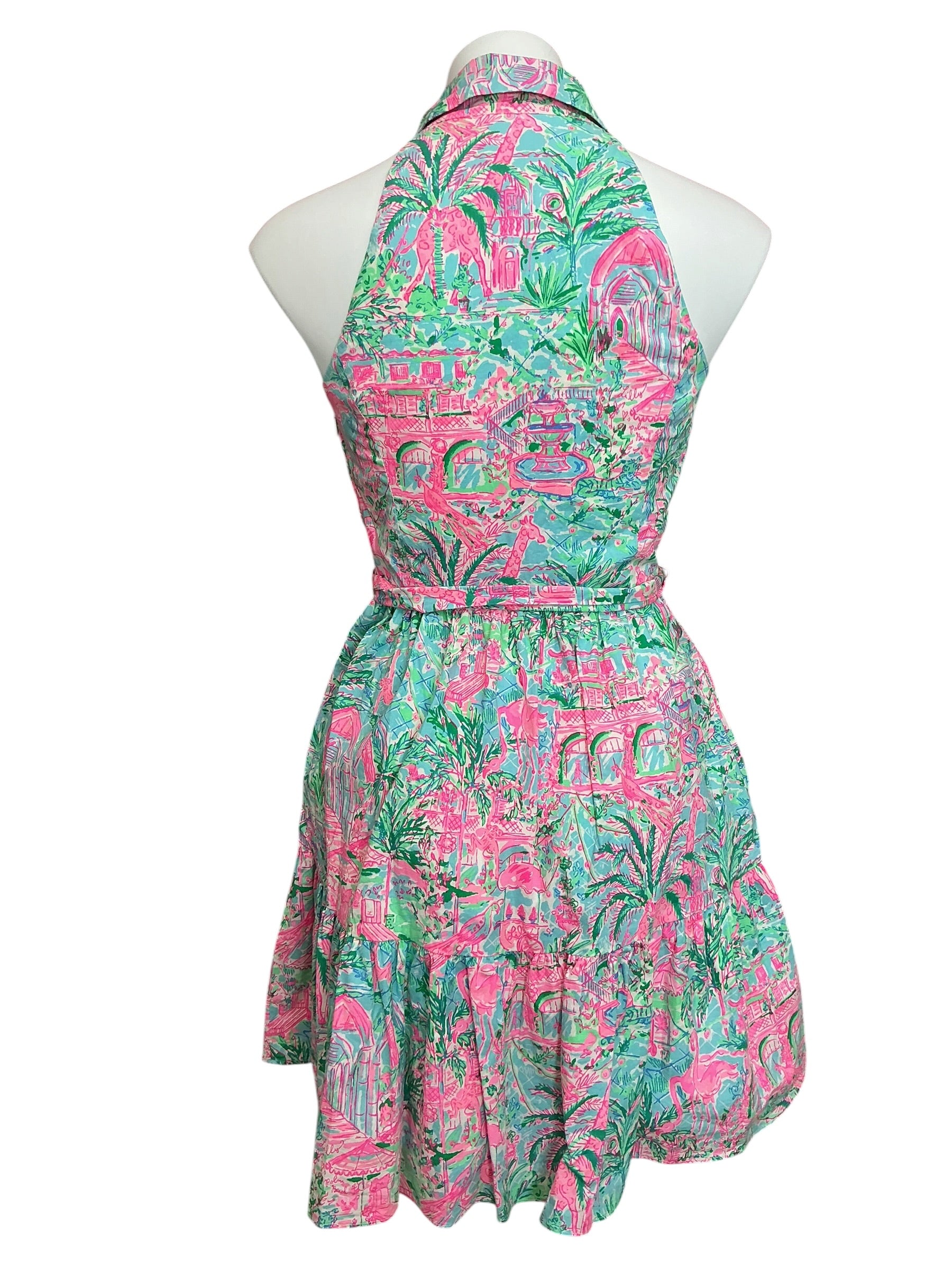Lilly Pulitzer Trisha Stretch Shirtdress Bali Blue Spotted On Worth - Size 2