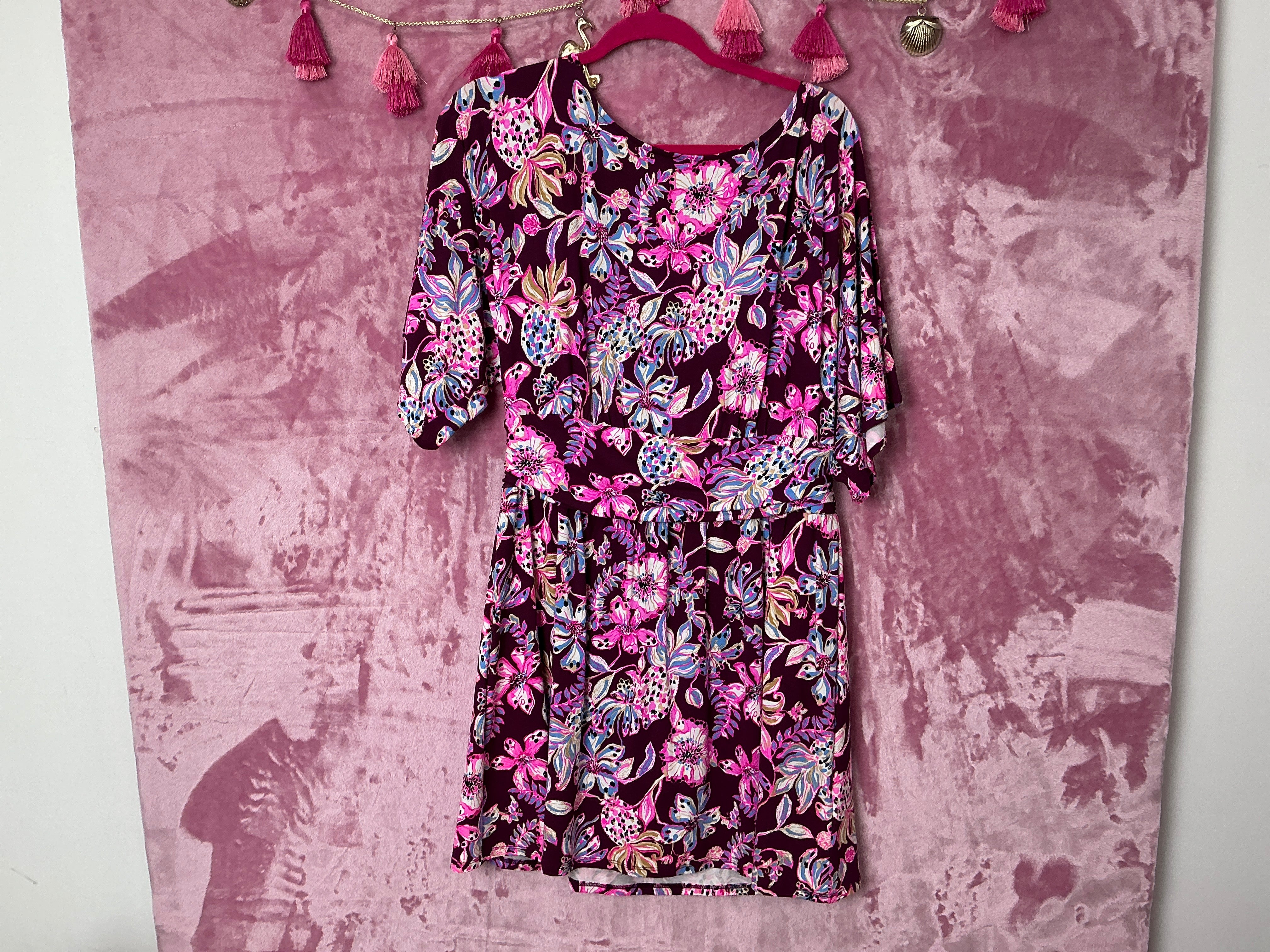 Lilly Pulitzer Romper NWT - Parigi Boat Neck Romper - Amarena Cherry - Tropical With A Twist - Size L