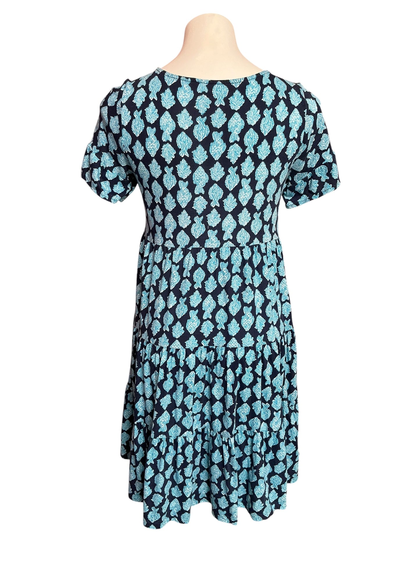 Lilly Pulitzer Jodee Short Sleeve Dress Low Tide Navy Any Fin For You - Size S