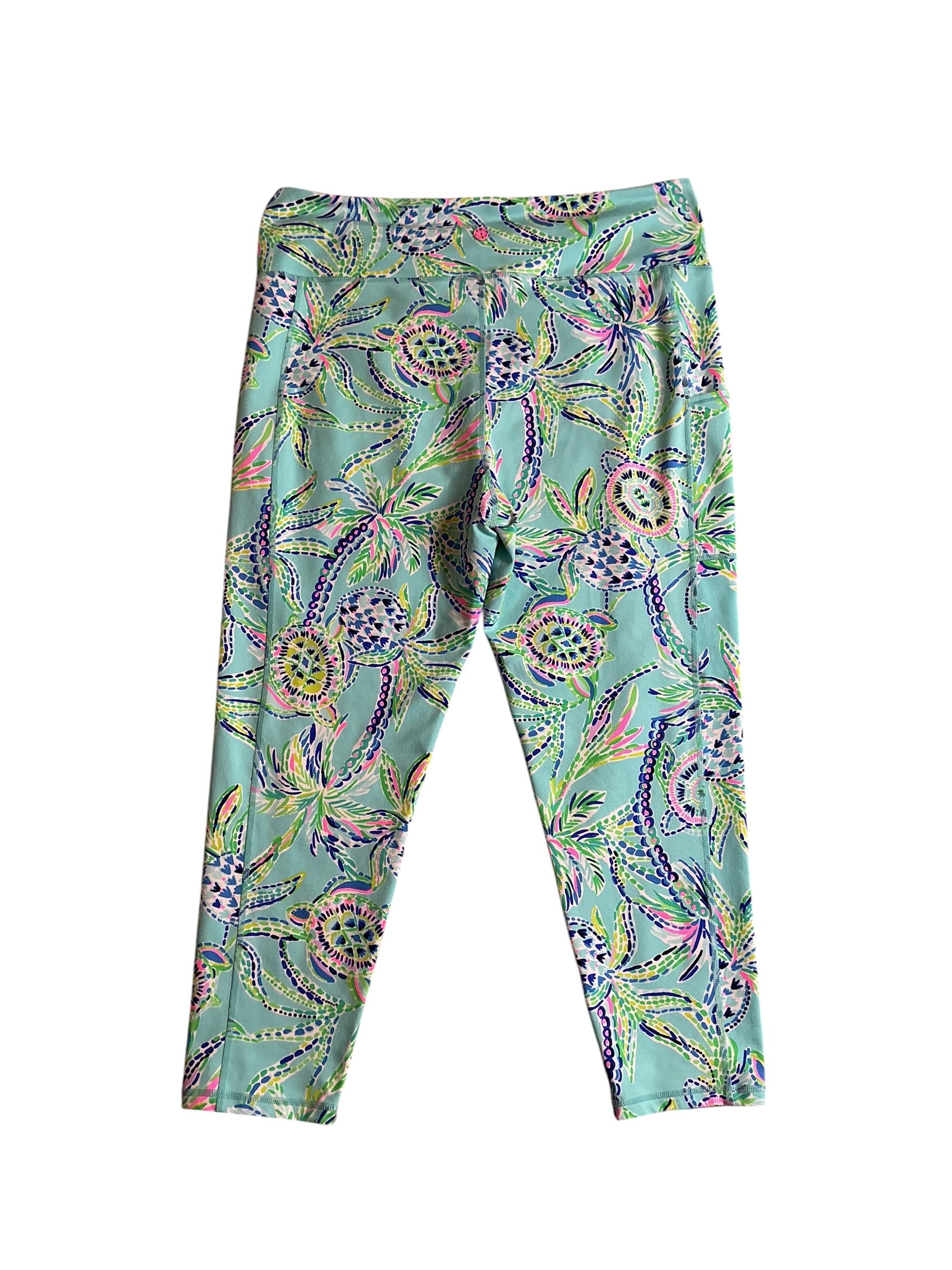 Lilly Pulitzer Weekender High Rise Midi Legging - Bermuda Blue Turtle - Size XXL