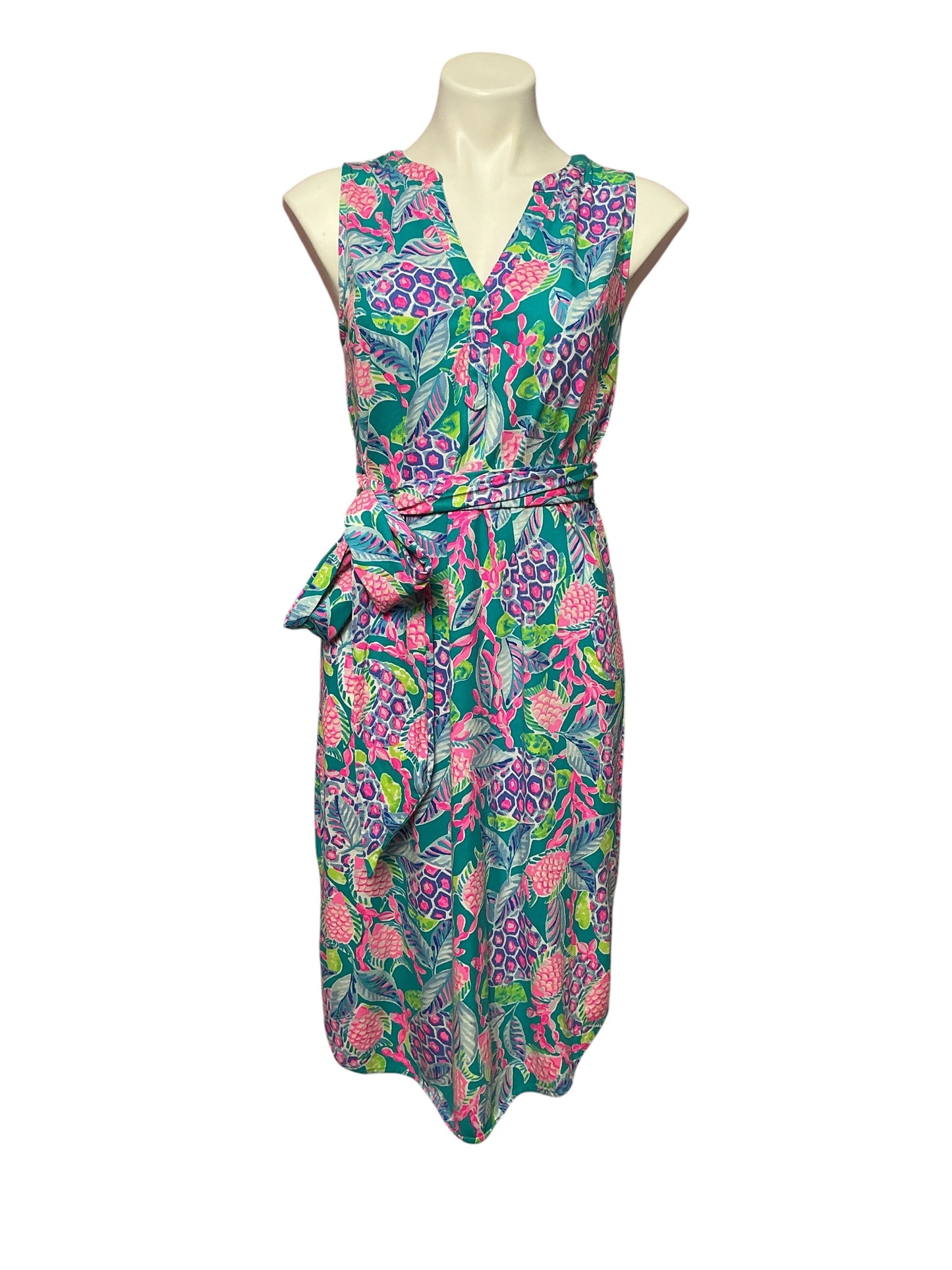 Lilly Pulitzer Naila Midi Dress, Maldives Green- Turtle Wave Size S