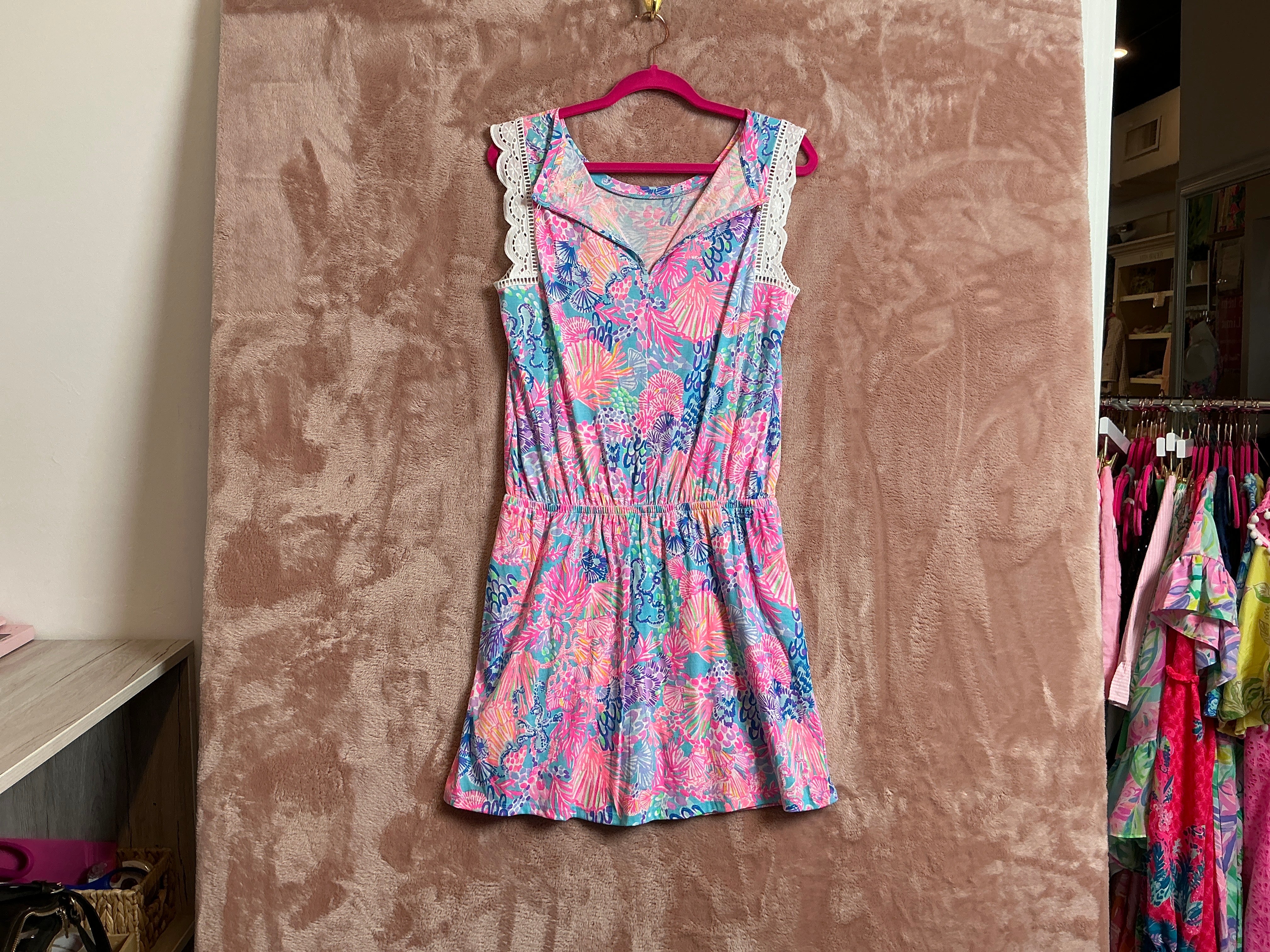 Lilly Pulitzer NWT Agee Romper Multi Splendor in the sand - Size M