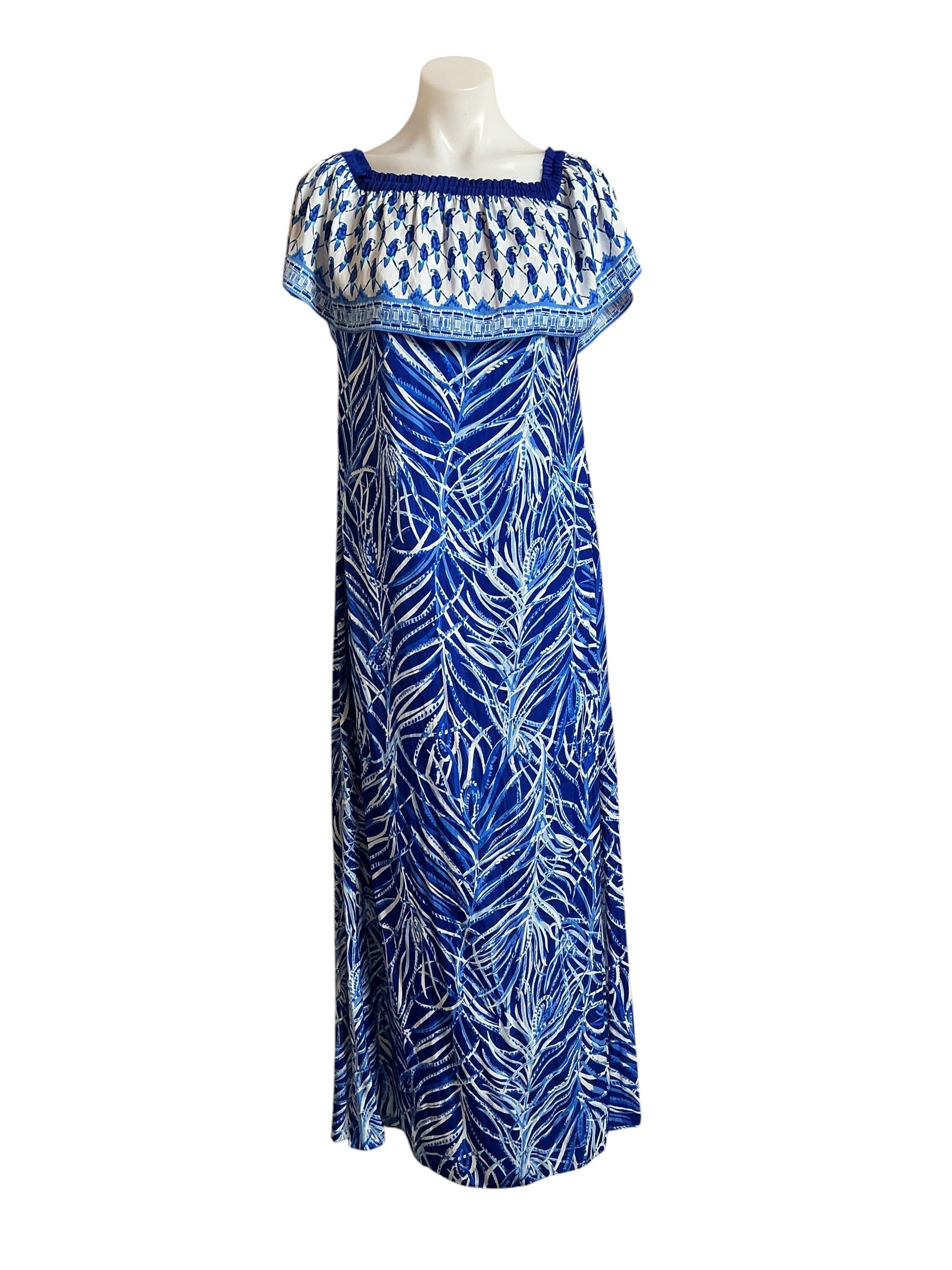 Lilly Pulitzer NWT Alicia Maxi Dress Twilight Blue Early Riser Engineered- Size S