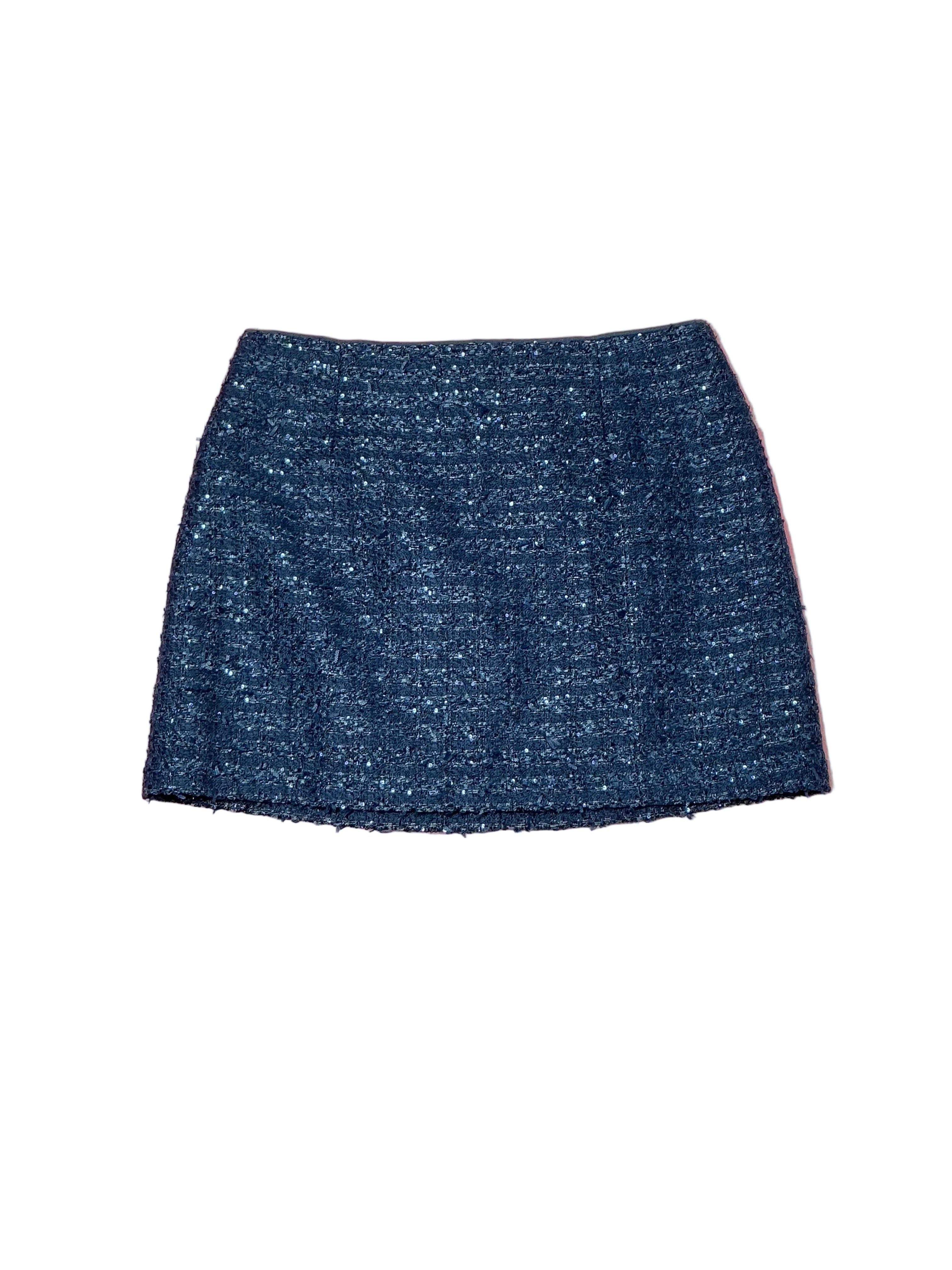Lilly Pulitzer Adler Mini Skirt - Navy Fantasy Checkerboard Tweed - Size 14