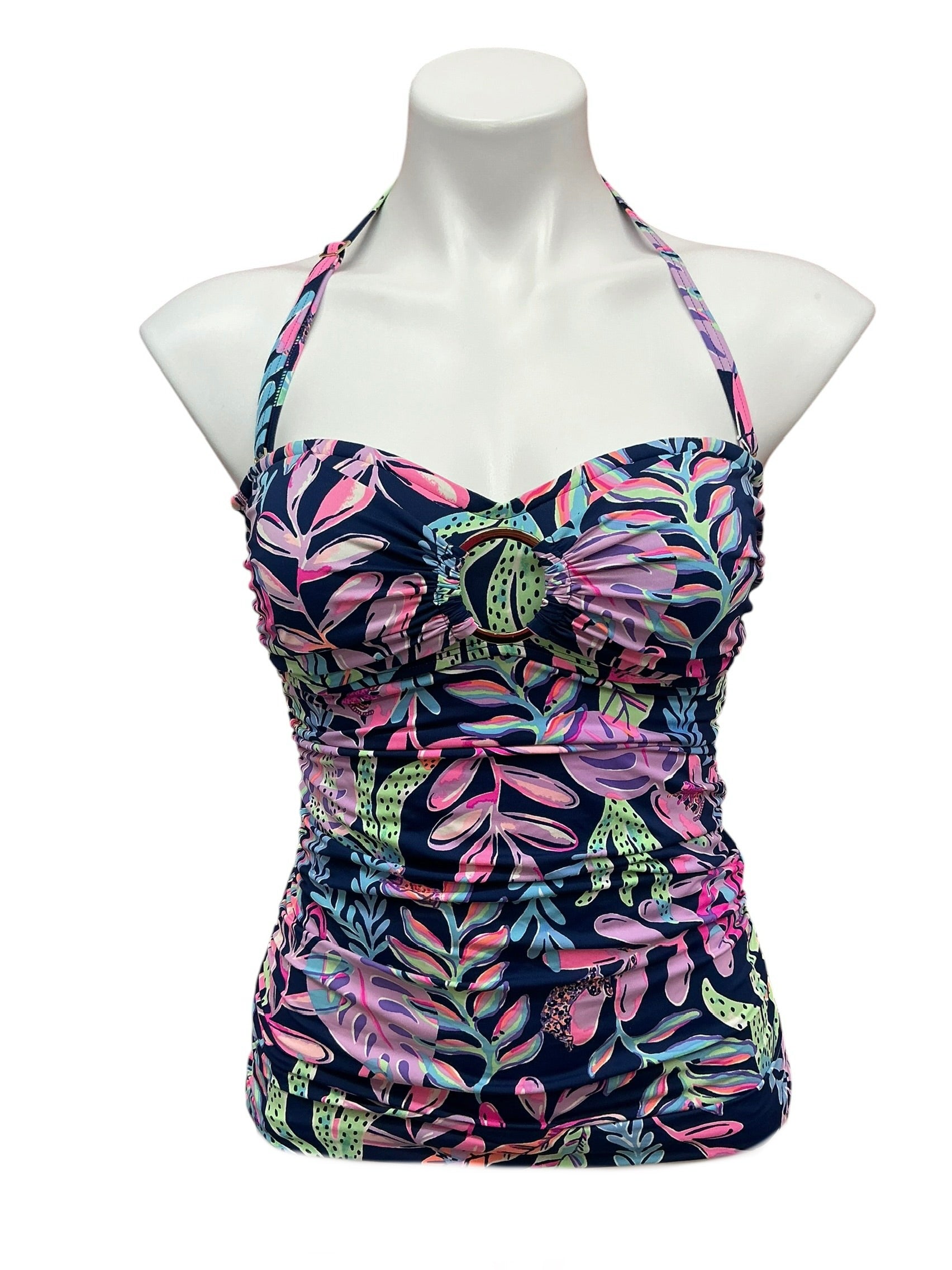 Lilly Pulitzer Flamenco Tankini Top Oyster Bay Navy You’ve Been Spotted - Size 6