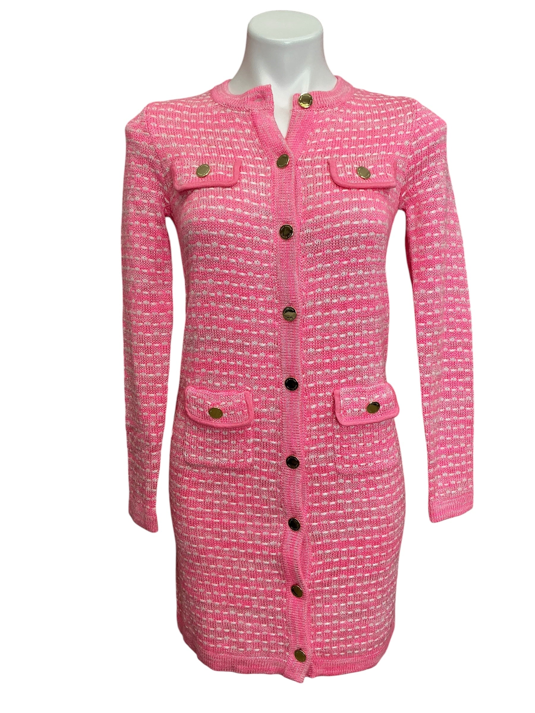 Lilly Pulitzer NWT Banberry Cardigan Rousseau Pink Metallic Marl - Size XXS
