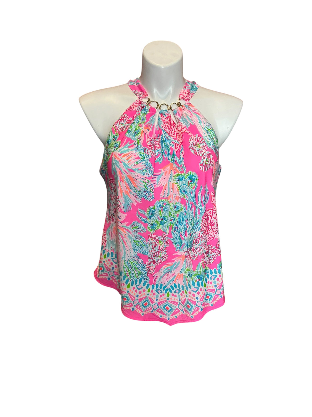 Lilly Pulitzer Bowen Halter Top Lilly of the Jungle - Size L