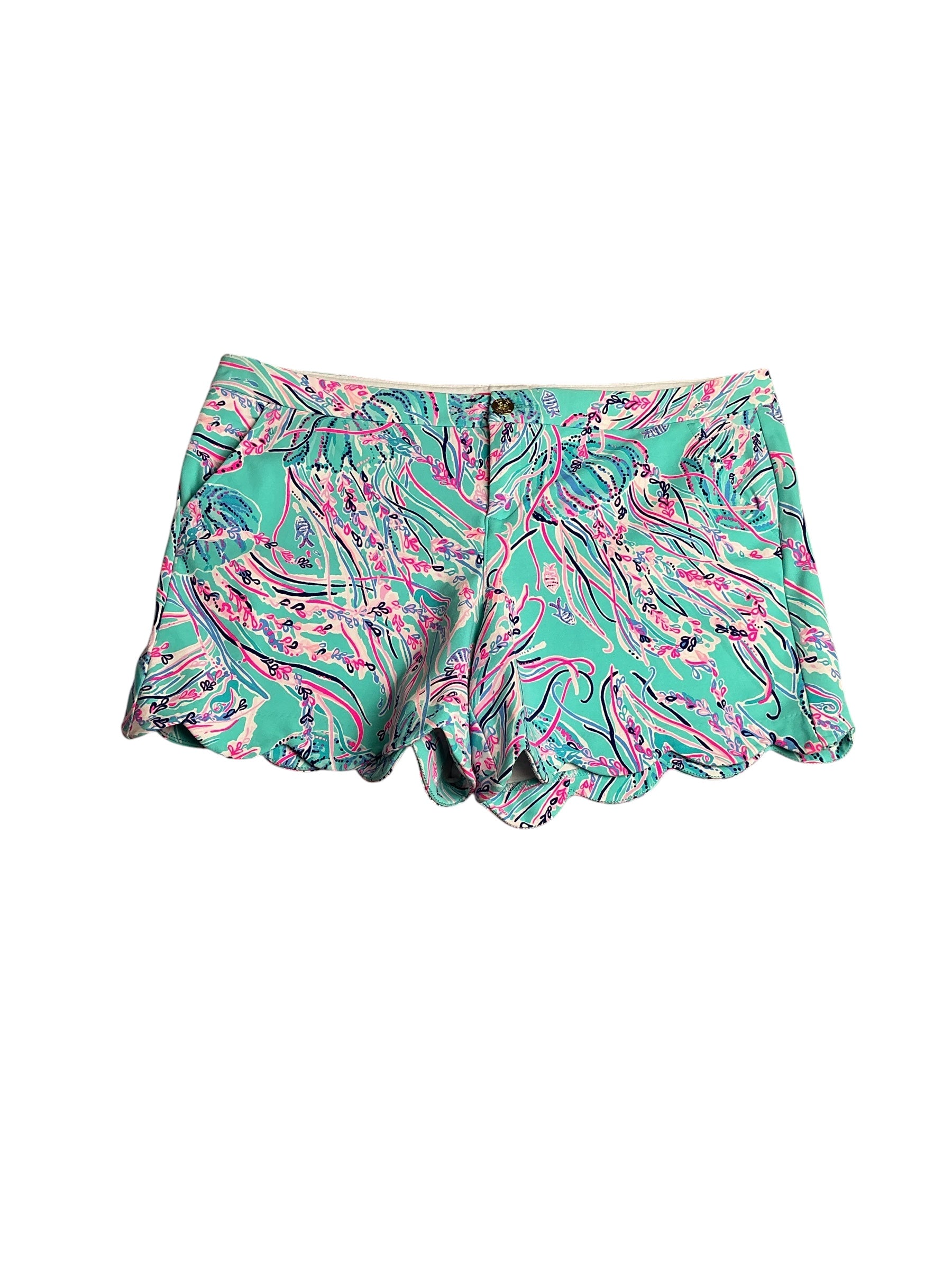 Lilly Pulitzer- NWT Buttercup Knit Short Bayside Blue Under The Moon Size 16