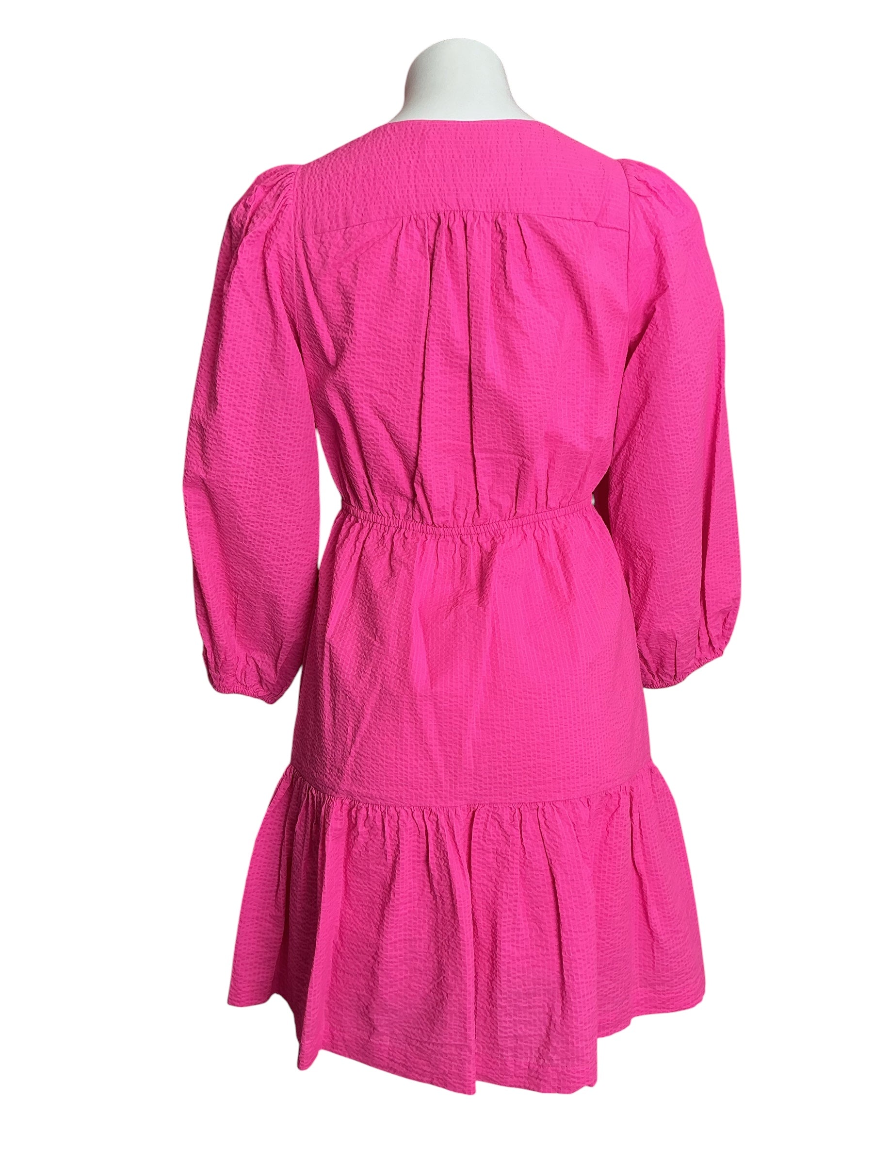 Lilly Pulitzer Deacon 3/4 Sleeve V Neck Dress Passion Fruit Pink - Size 2