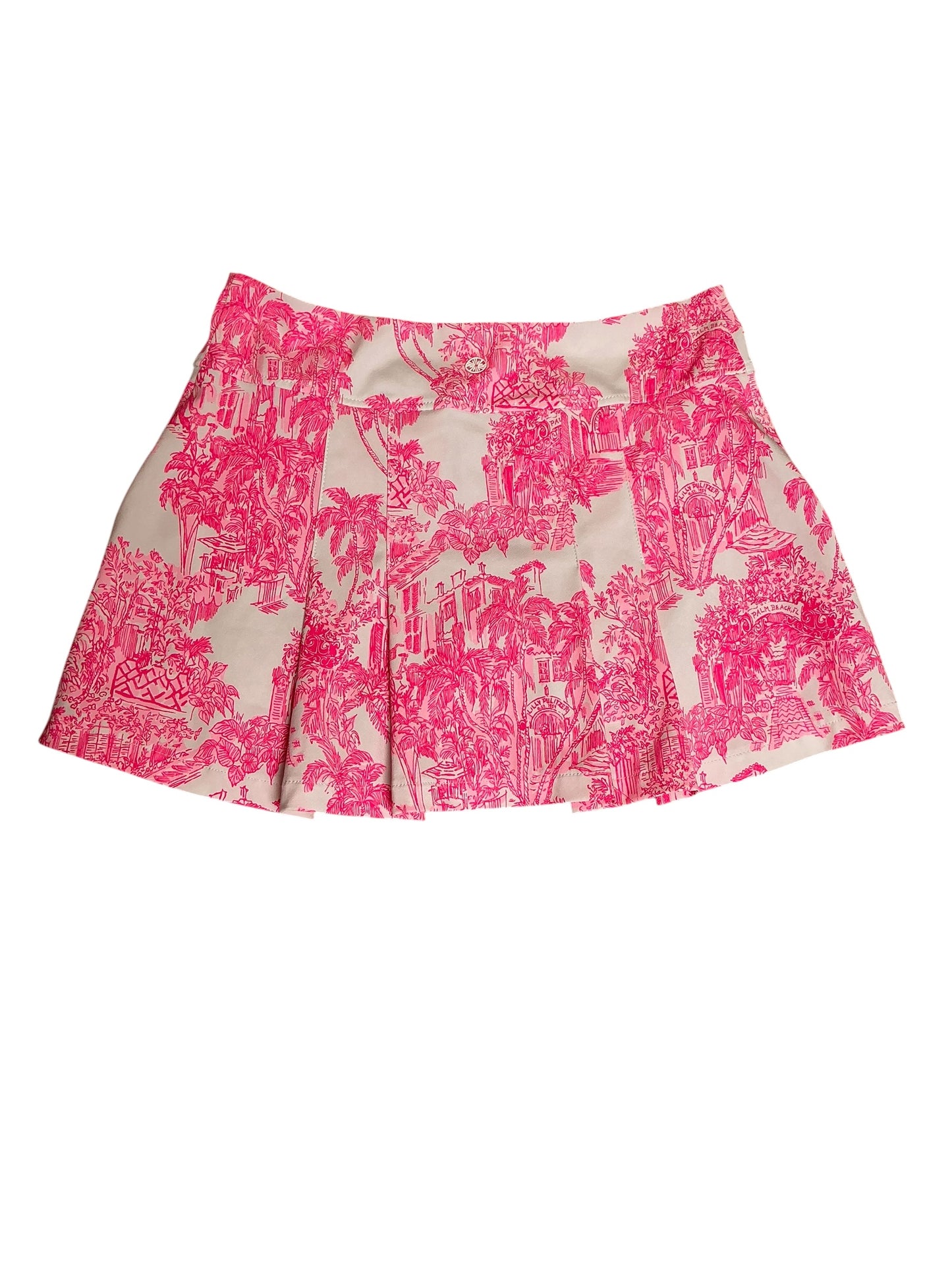 Lilly Pulitzer UPF 50+ Luxletic Malaga Skort Resort White Palm Beach Anniversary Toile - Size 6