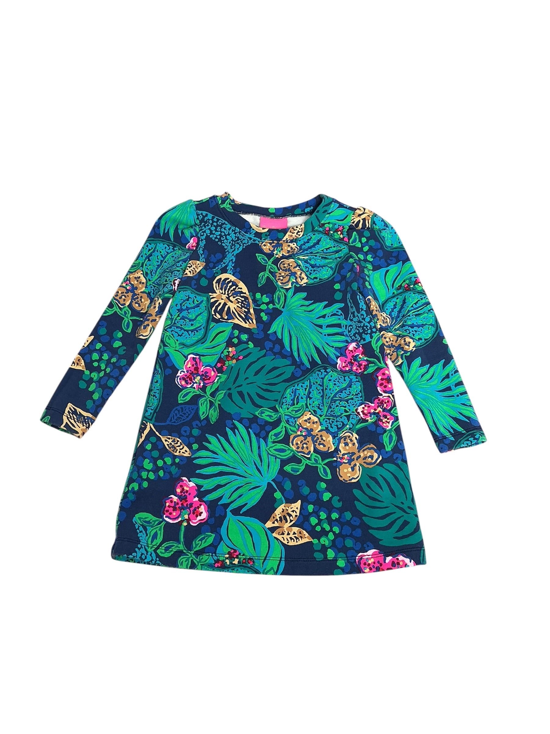 Lilly Pulitzer Girls Mini Jansen Dress Low Tide Navy Life of the Party - Size XS