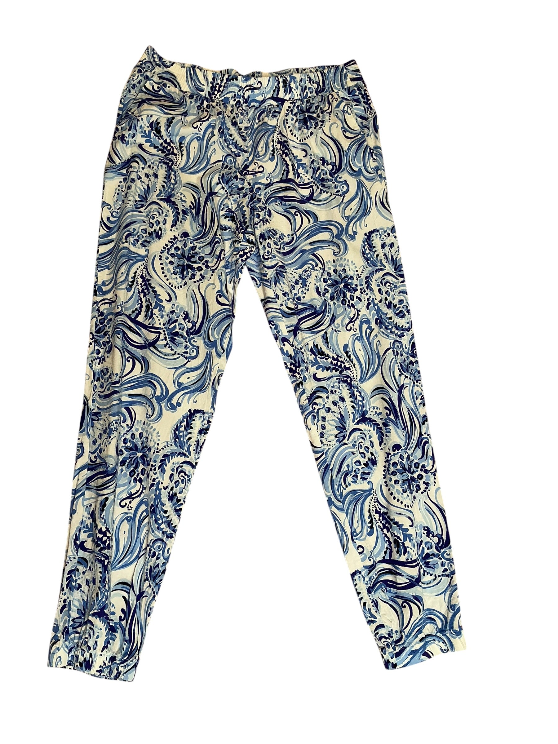 Lilly Pulitzer Rici Stretch Pant Resort White Don’t Be Jelly - Size M