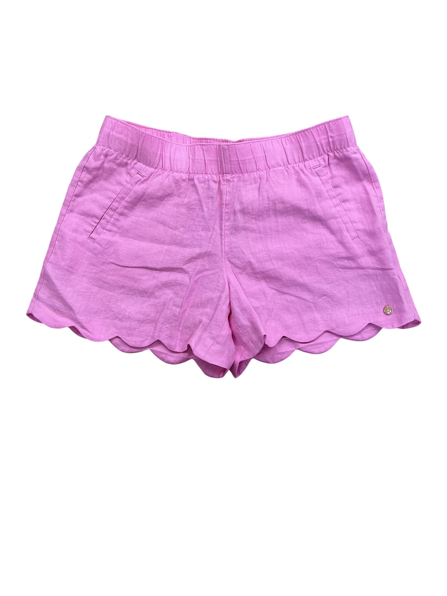 Lilly Pulitzer Brea Linen Scallop Shorts Lilac Rose - Size M
