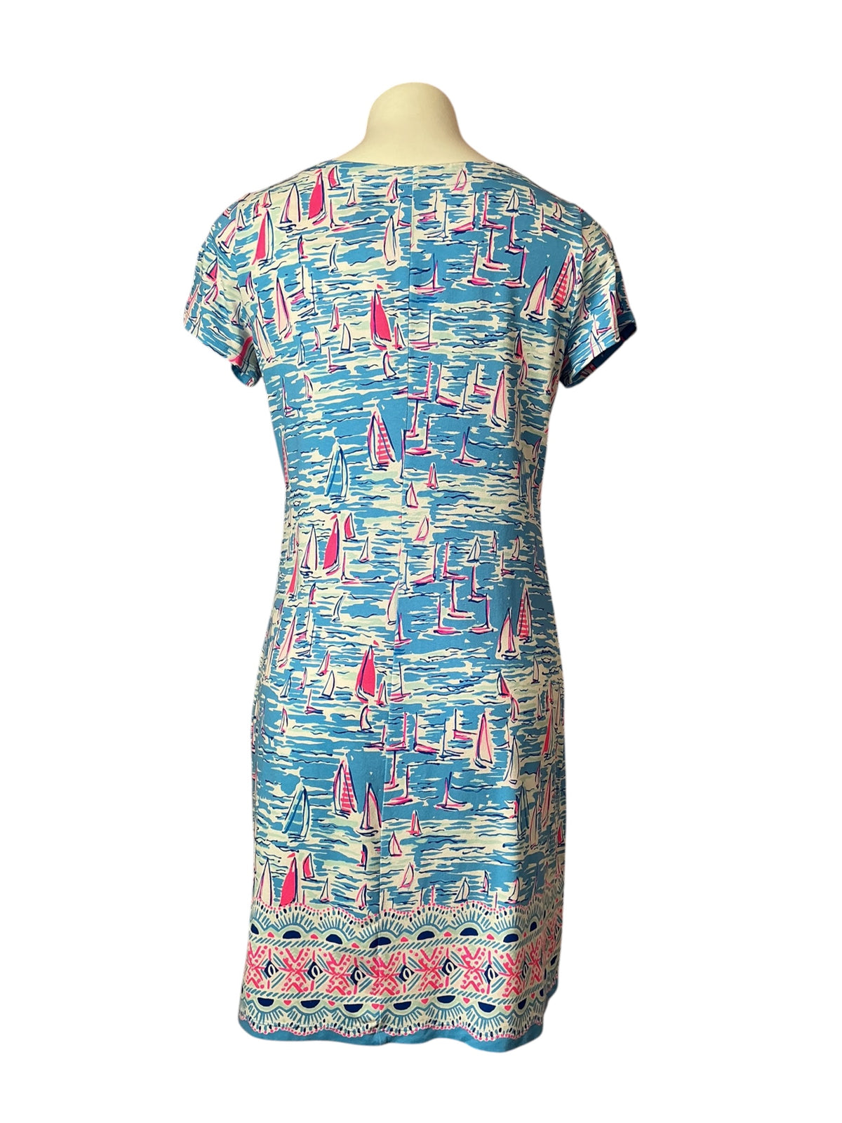 Lilly Pulitzer UPF 50+ Sophiletta Dress Zanzibar Blue Boatylicious - Size M