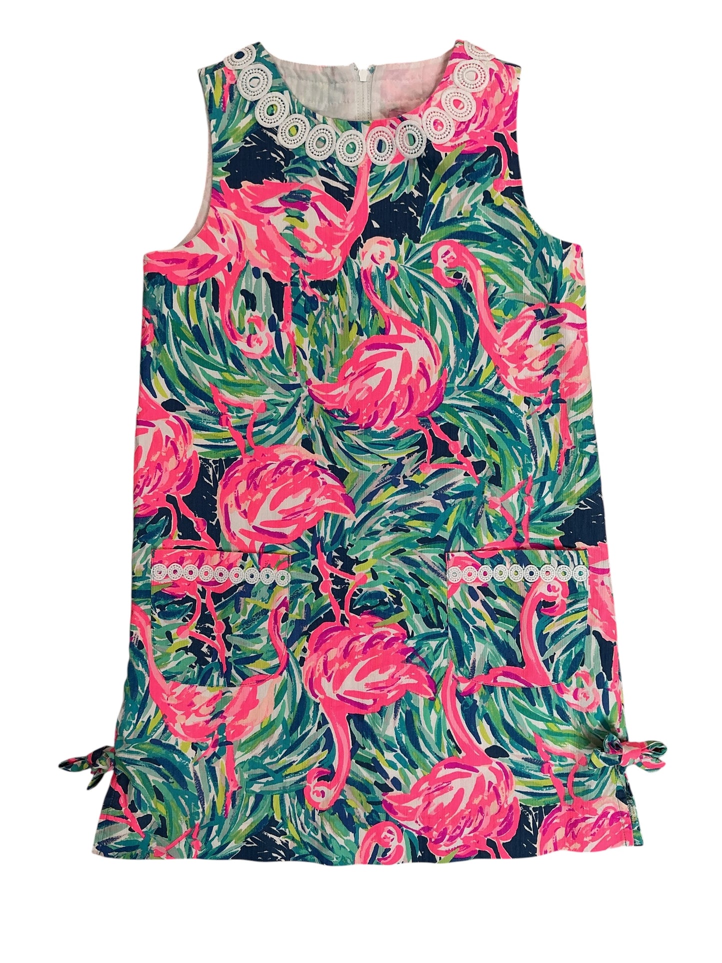 Lilly Pulitzer Kids Girls Little Lilly Classic Shift Dress Flamenco Beach - Size 10