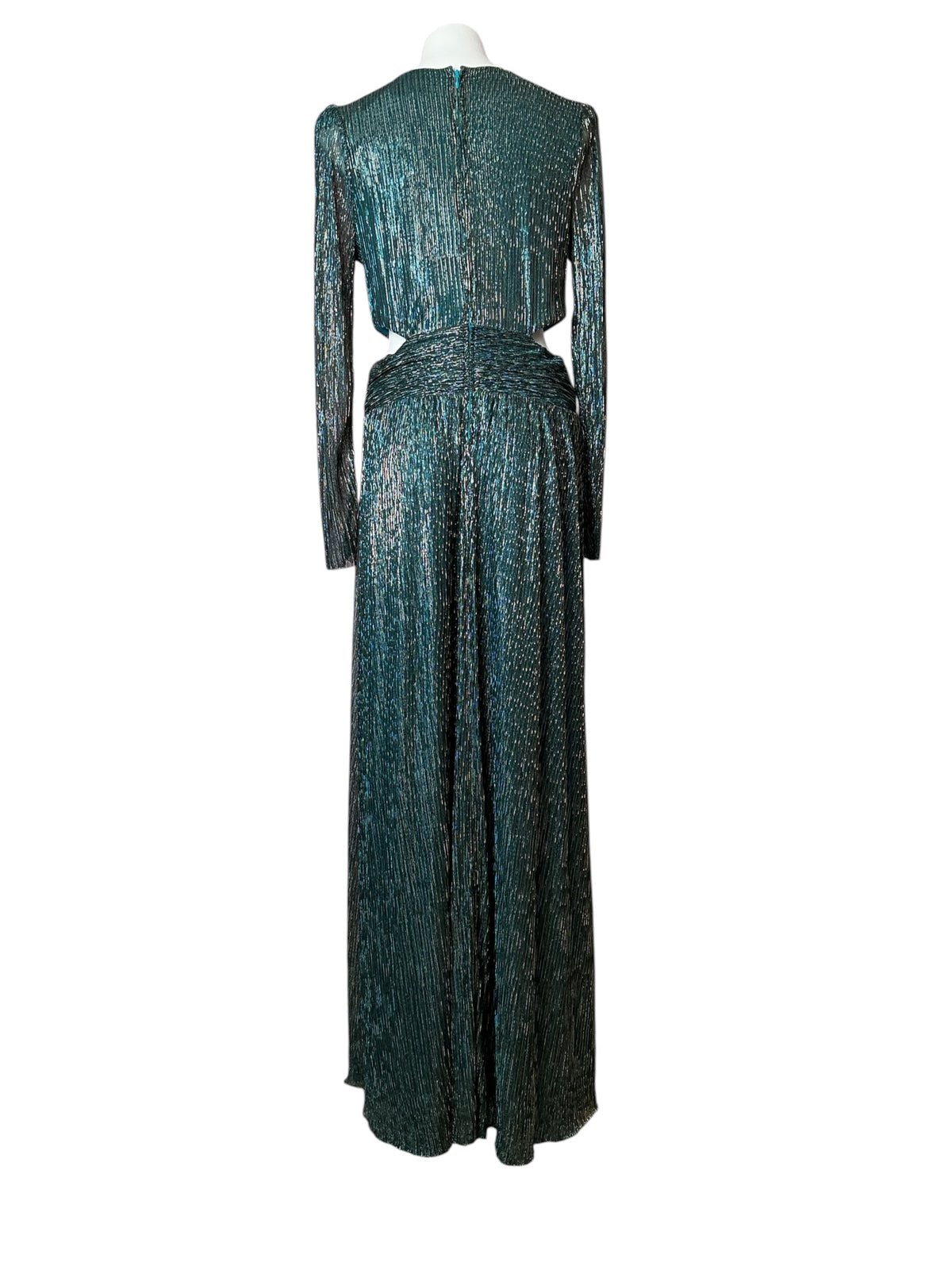 Lilly Pulitzer Latrice Maxi Dress Blue Rhapsody Metallic Knit Crinkle - Size 12