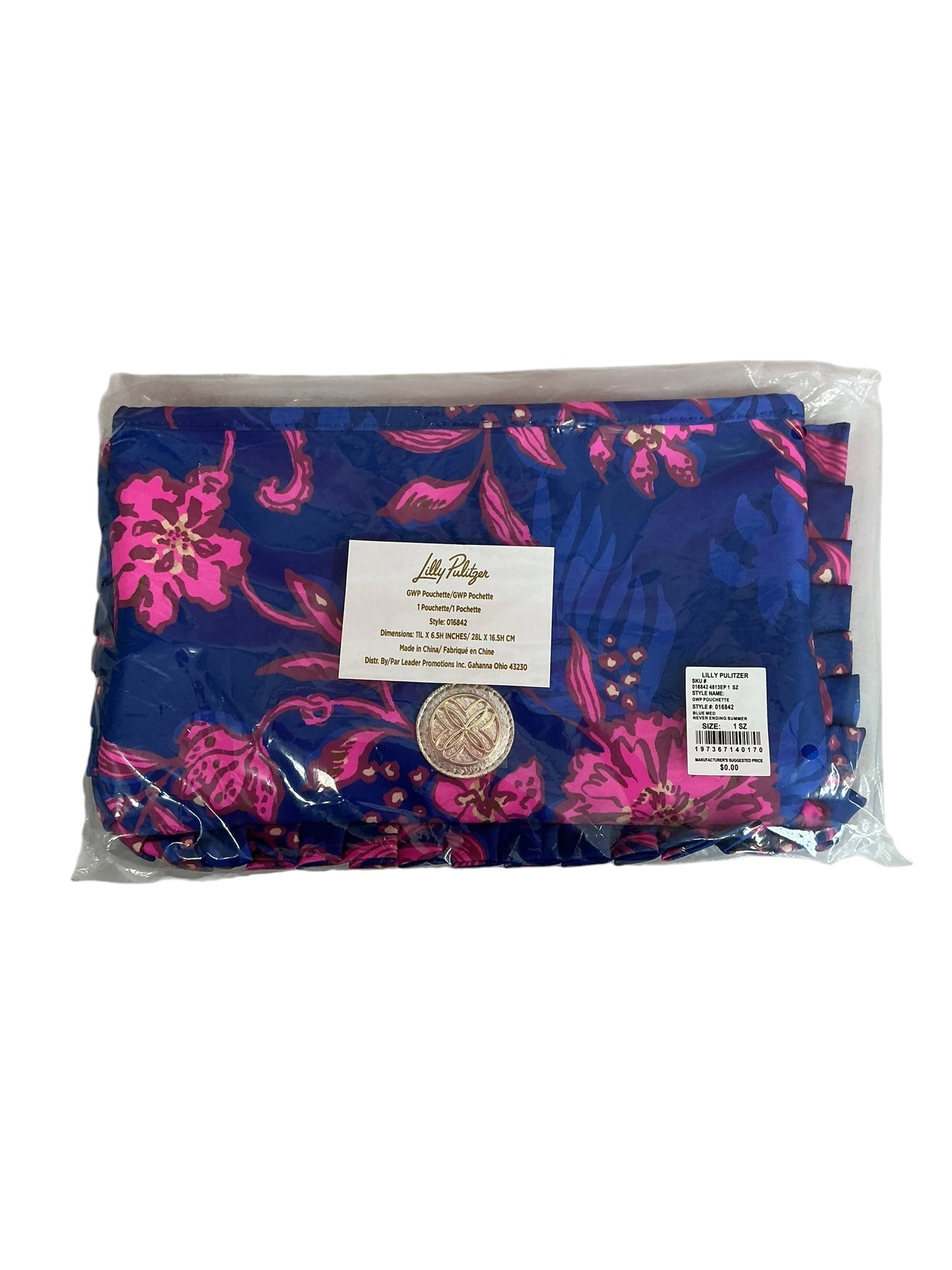 Lilly Pulitzer NWT Ruffle Pouchette Clutch Never Ending Summer
