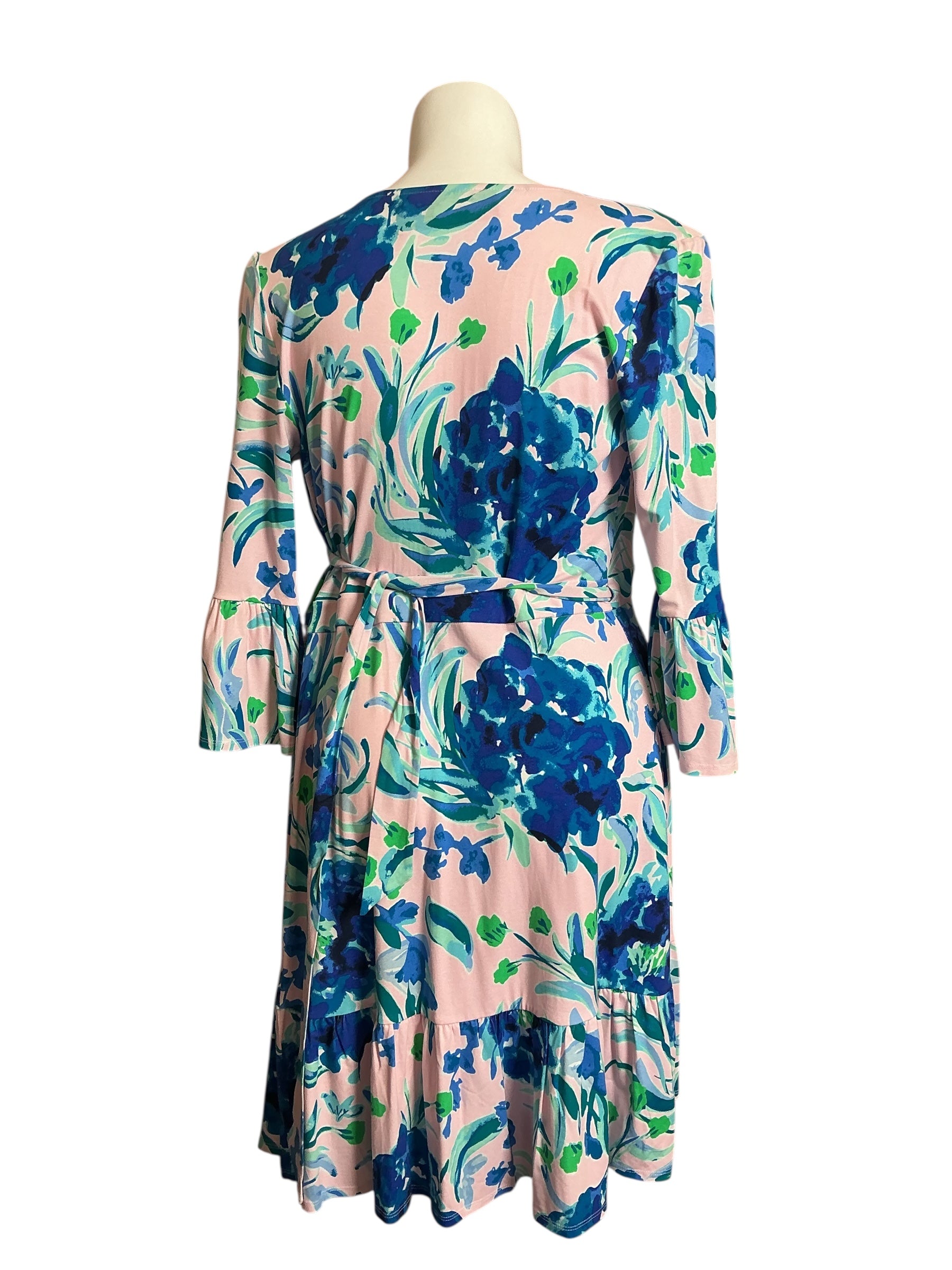 Lilly Pulitzer Misha Knit Wrap Dress Pink Tropic Sweet Pea - Size L