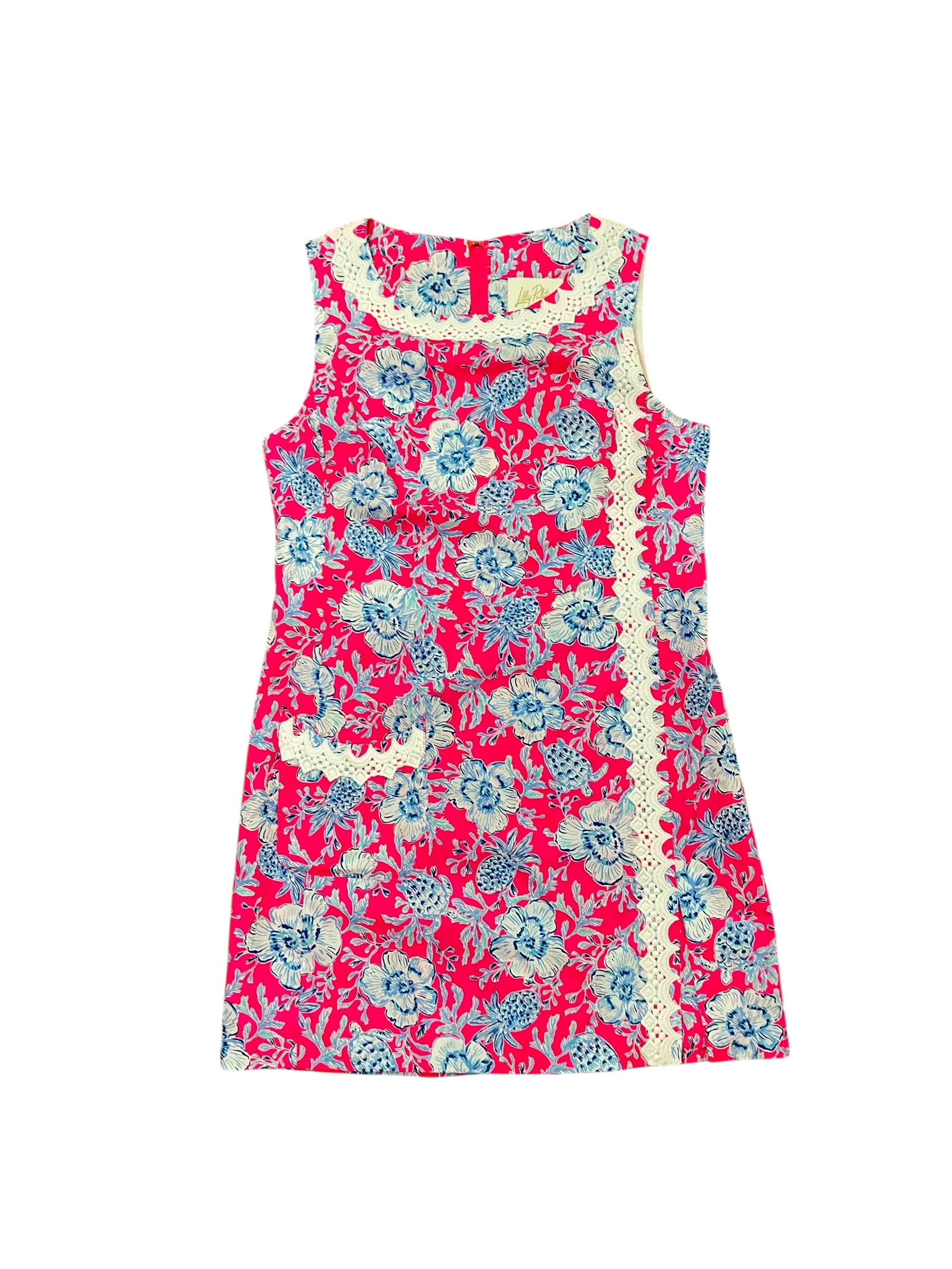 Lilly Pulitzer Ginge Shift Romper - Roxie Pink Wave N Sea - Size 6