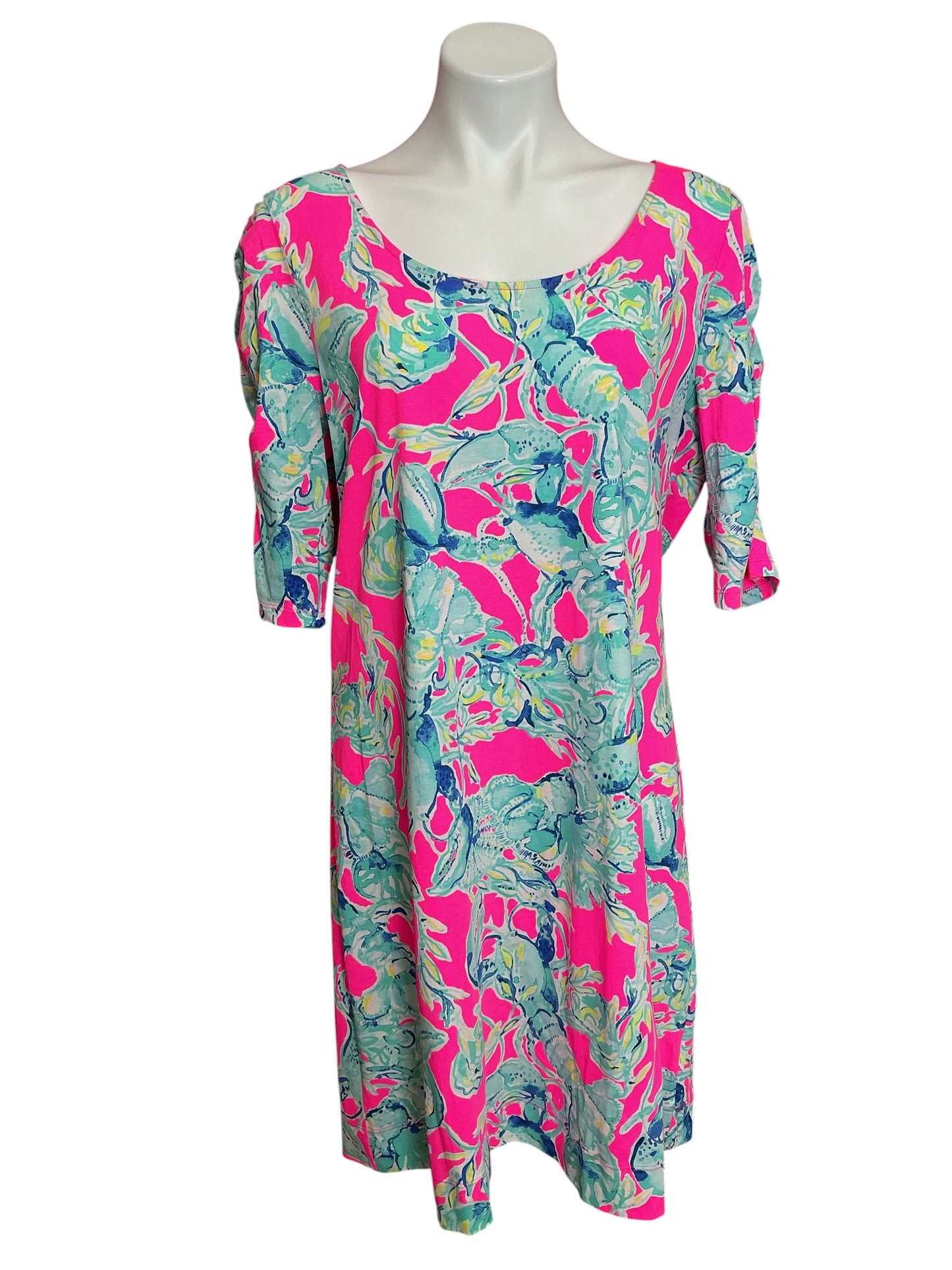Lilly Pulitzer NWT Lajolla Dress Raz Berry Lobsters In Love - Size XL
