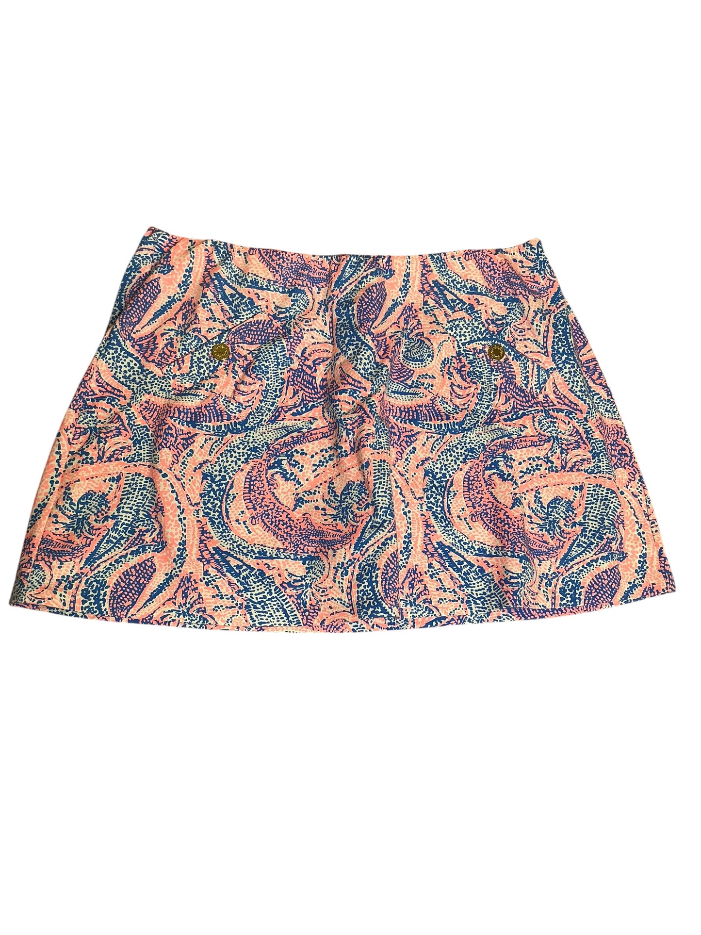 Lilly Pulitzer NWT Madison Skort Costal Blue Maybe Gator - Size XL