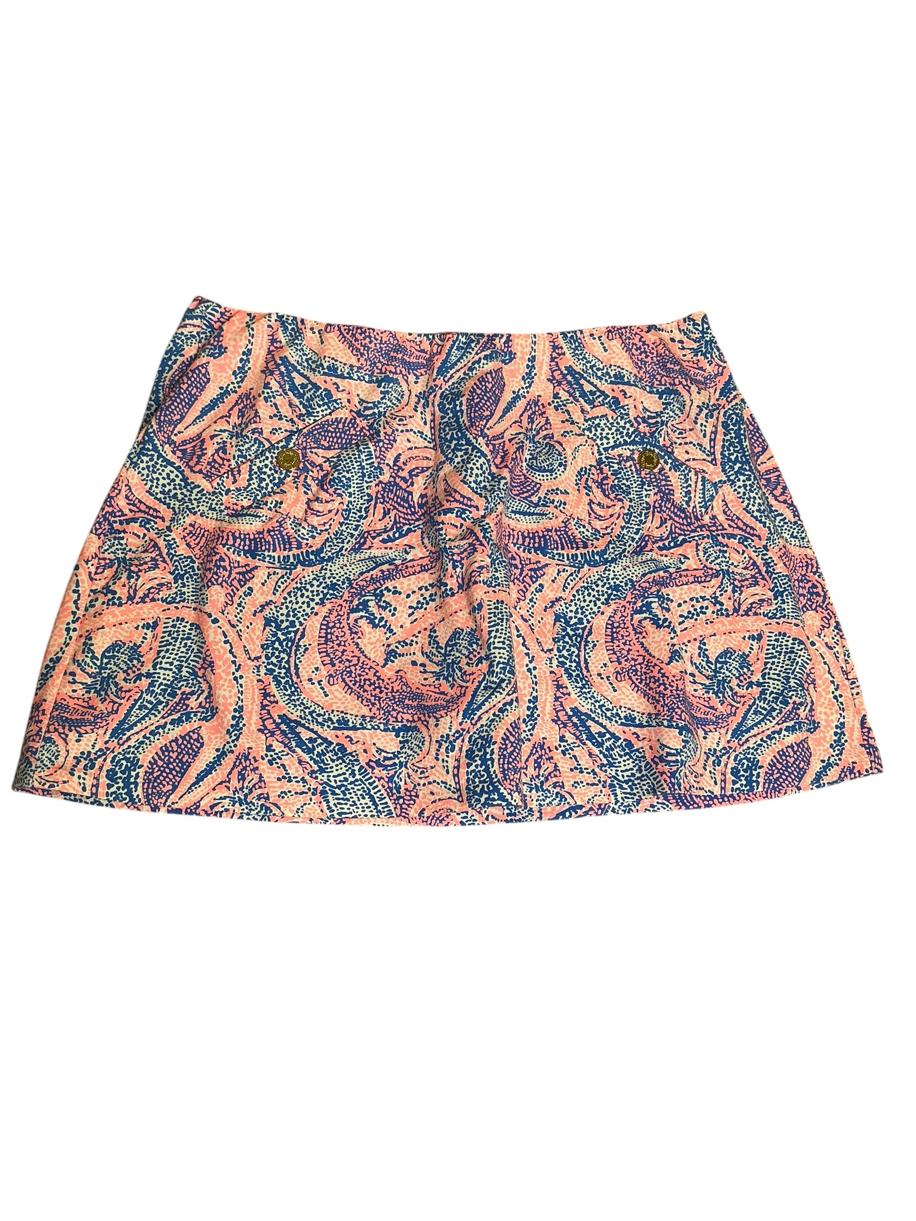 Lilly Pulitzer NWT Madison Skort Costal Blue Maybe Gator - Size XL