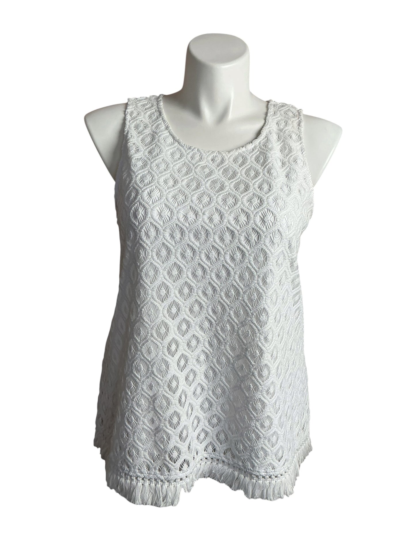 Lilly Pulitzer NWT Maybelle Top Resort White Island Time Knit Lace - Size XL