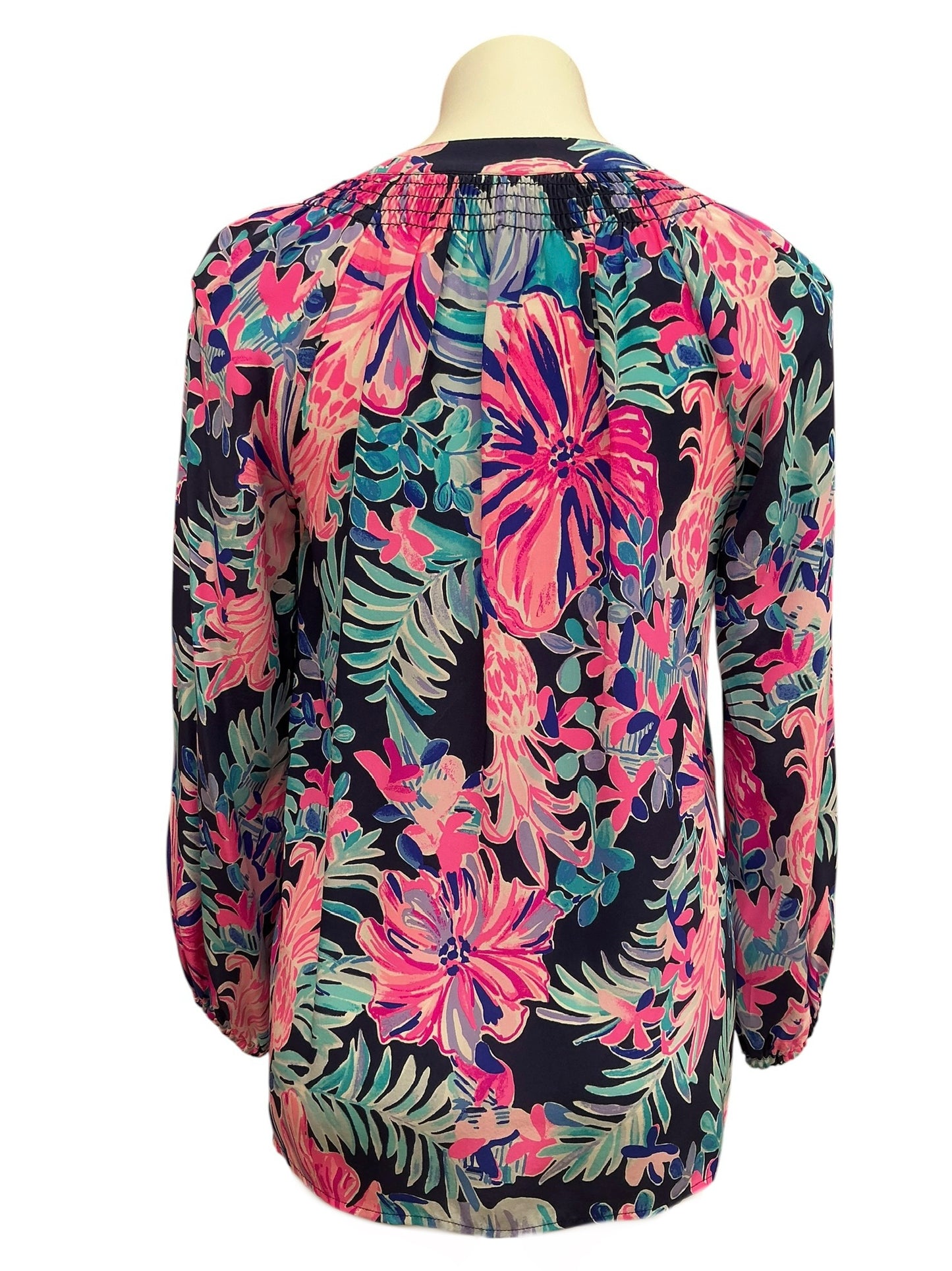 Lilly Pulitzer Elsa Silk Top Garden Getaway - Size XS