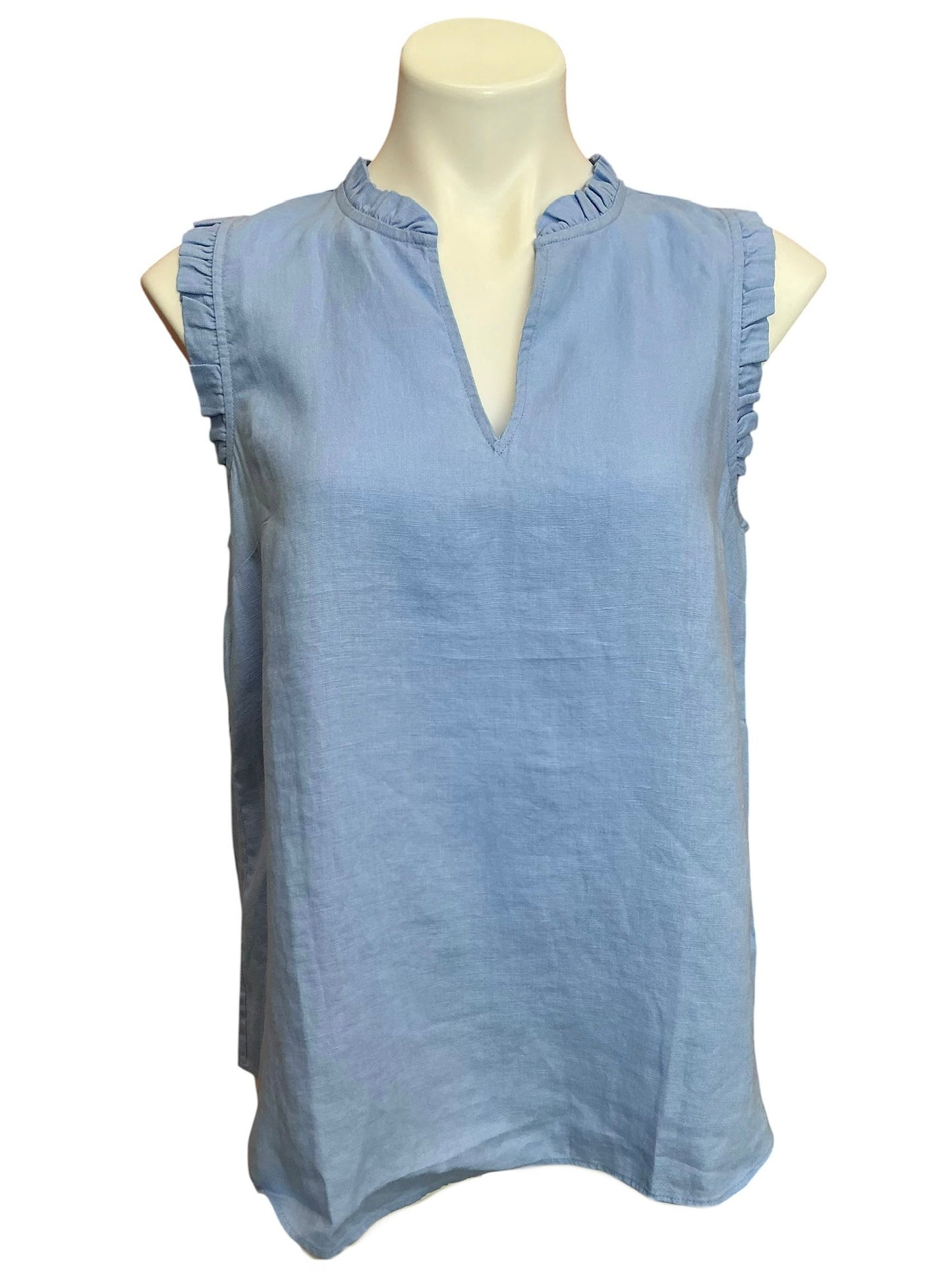 Lilly Pulitzer NWT Kavalla Sleeveless Ruffle Top Jacaranda Blue - Size S