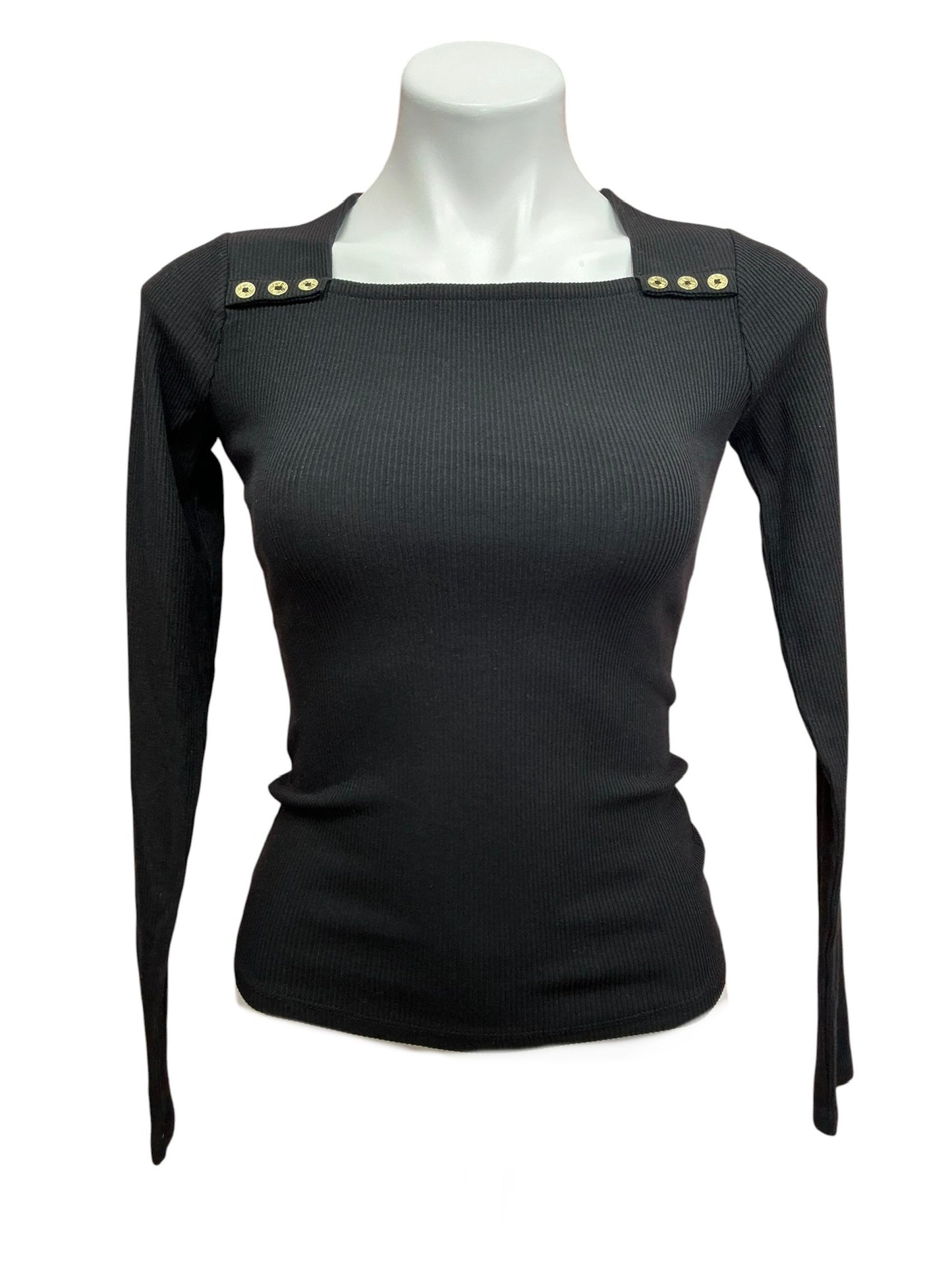 Lilly Pulitzer NWT Beaty Long Sleeve Knit Top Noir Black - Size XXS