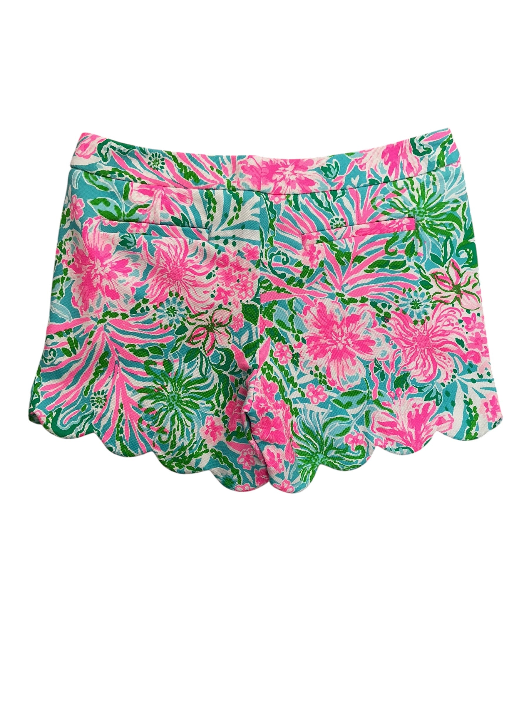 Lilly Pulitzer NWT Buttercup Knit Shorts Amalfi Blue Leaf It Wild - Size 6