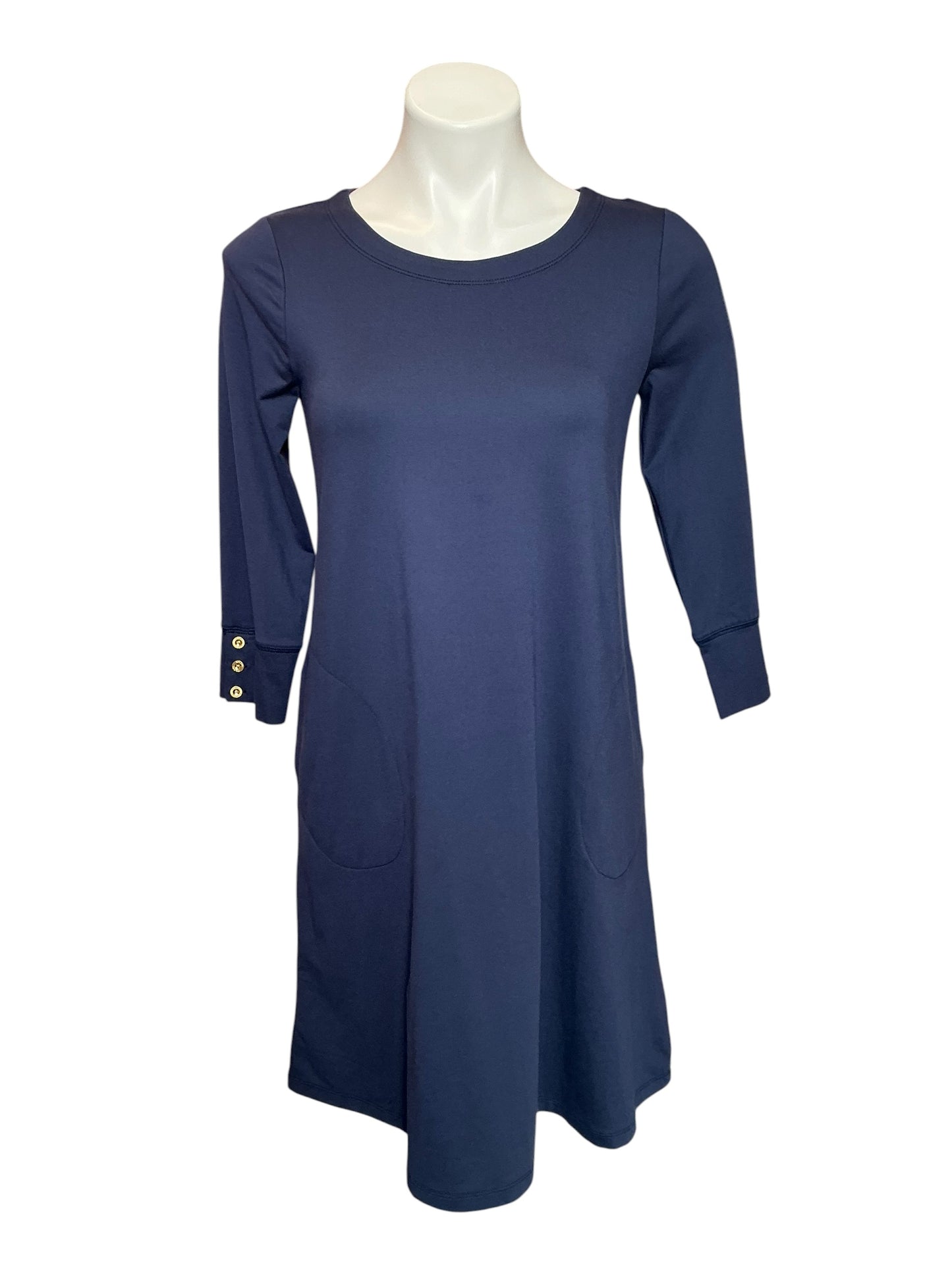 Lilly Pulitzer NWT Solia Downtime Jersey UPF 50+ Dress True Navy - Size S