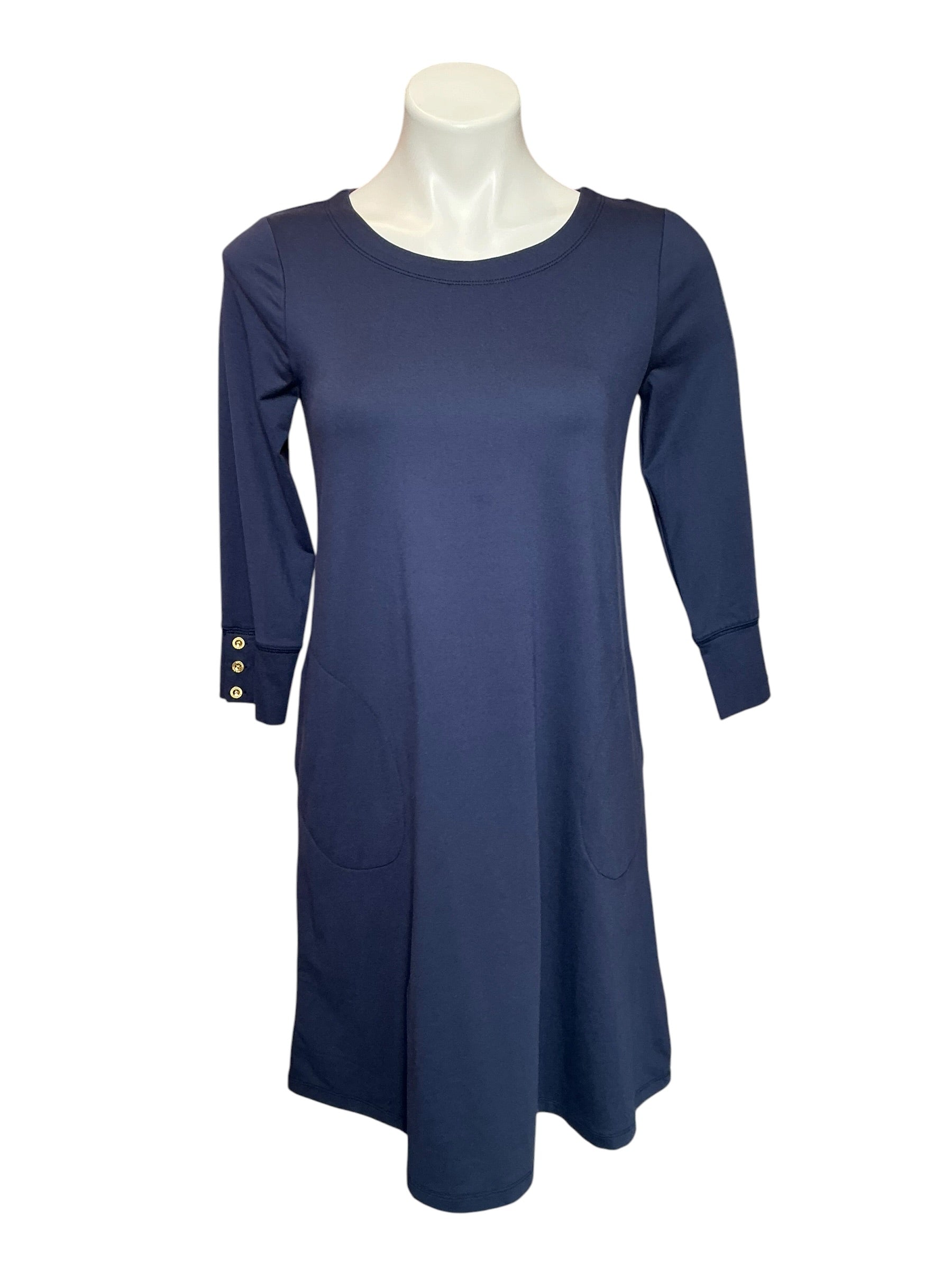 Lilly Pulitzer NWT Solia Downtime Jersey UPF 50+ Dress True Navy - Size S
