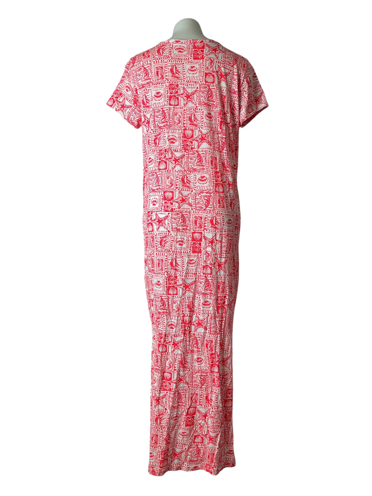 Lilly Pulitzer Etta Short Sleeve Maxi Dress Mizner Red Seaside Harbour - Size L