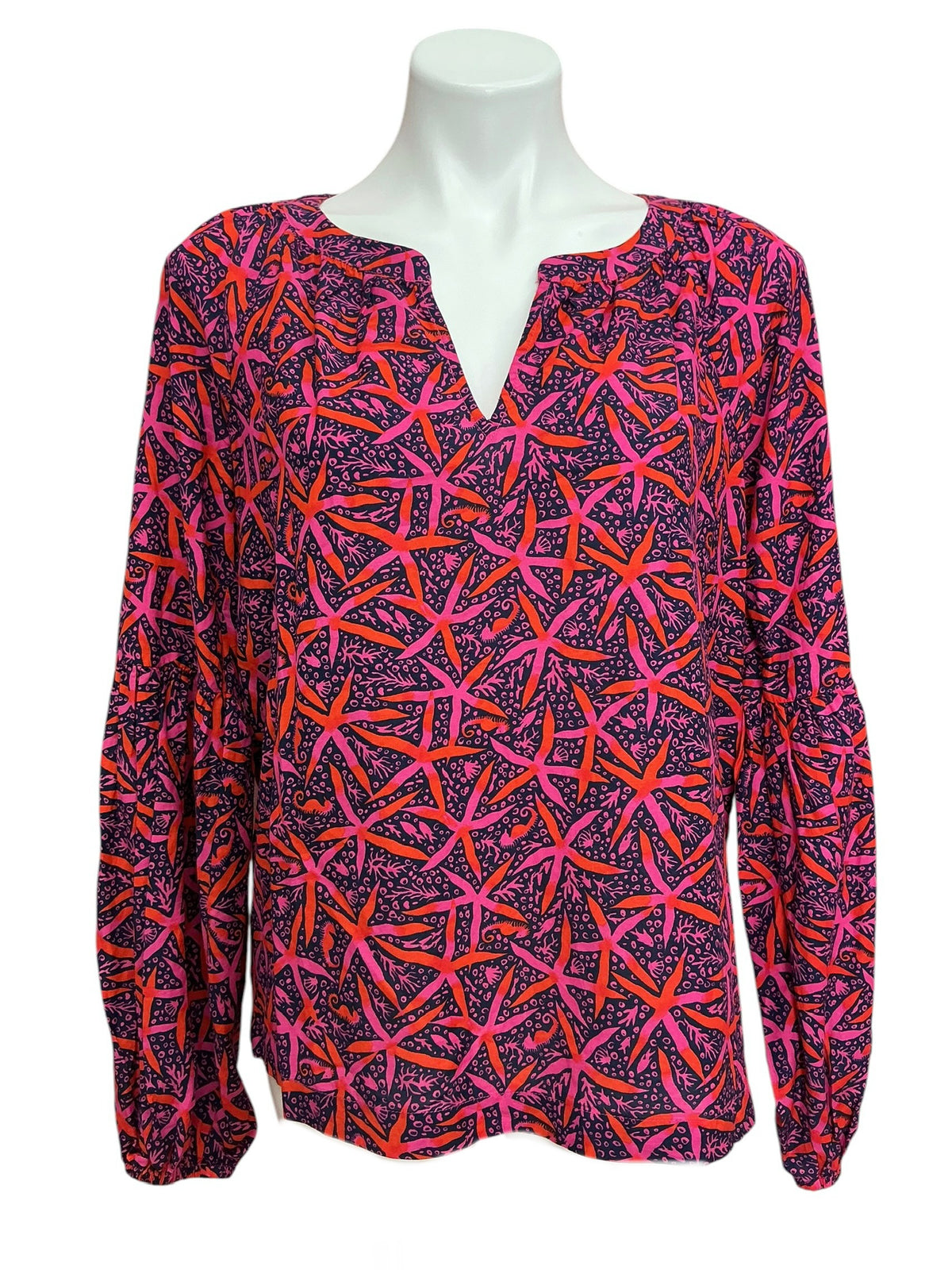 Lilly Pulitzer Sullivan Top Passion Fruit Pink Star Searching - Size S