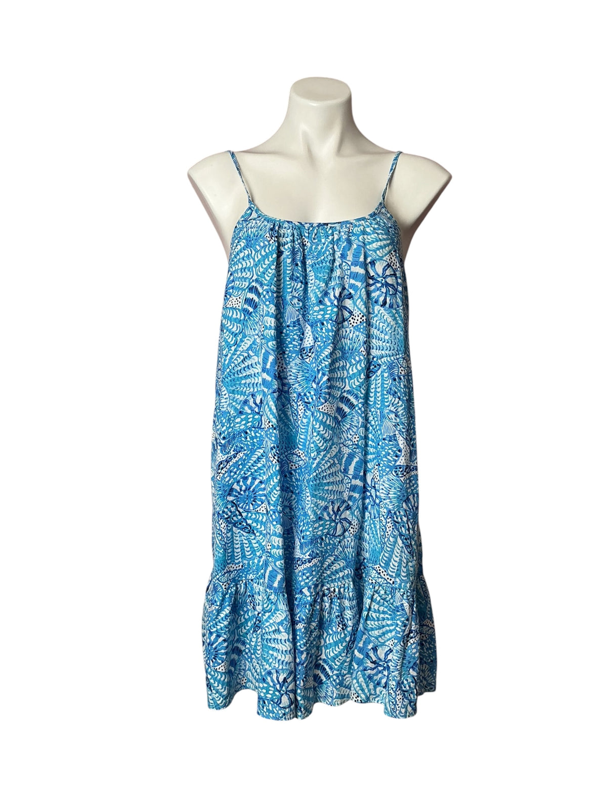 Lilly Pulitzer Jayden Linen Dress Amalfi Blue By The Seashore - Size S