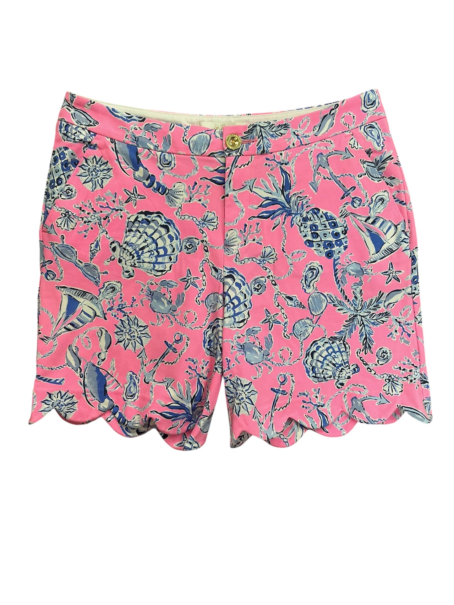 Lilly Pulitzer NWT Reggie Knit Shorts Rousseau Pink Barefoot Beachcombers - Size 8