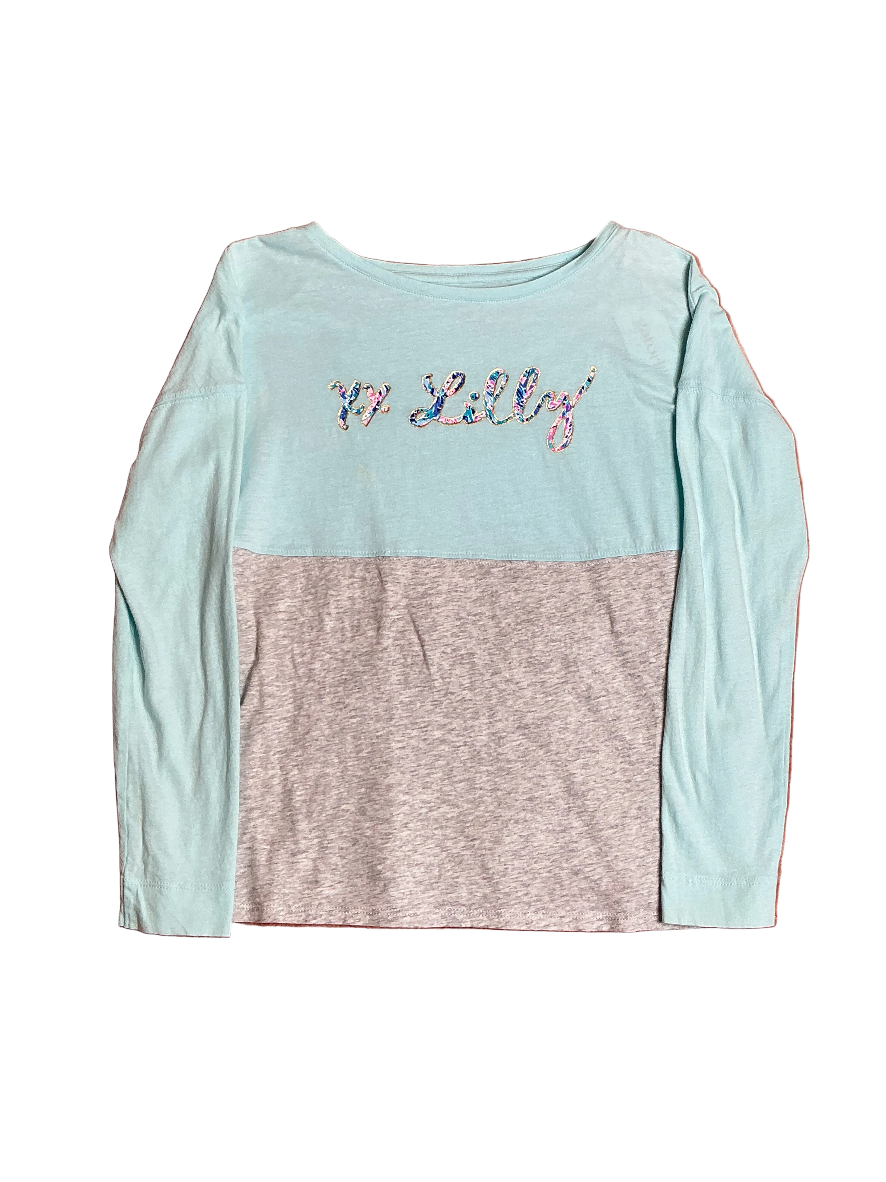 Lilly Pulitzer Mini Finn Tee Blue Oasis Tint - Size XL (12-14)