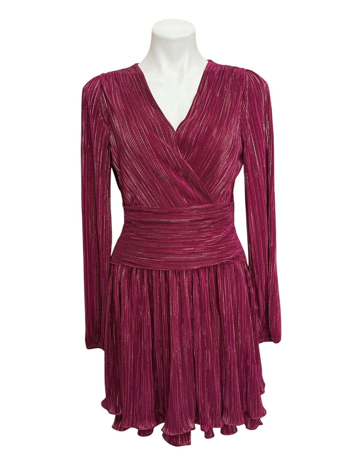 Lilly Pulitzer NWT Jessamie Long Sleeve Dress Mulberry Foil Printed Crinkle Woven - Size 4