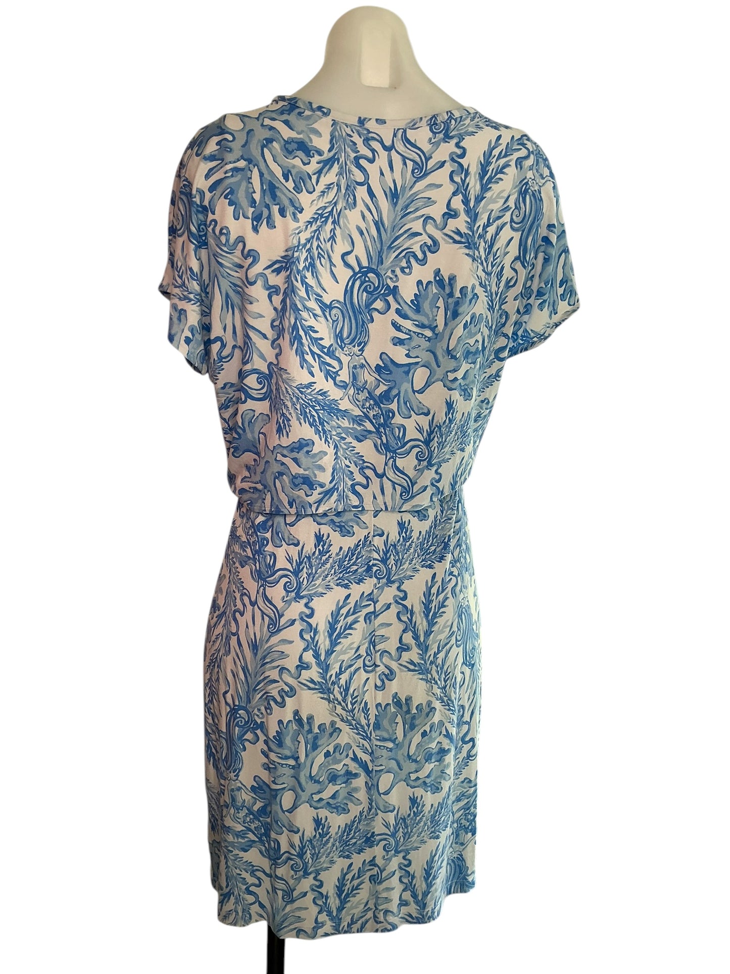 Lilly Pulitzer Inka Dress Resort White Aqua Lounge - Size S