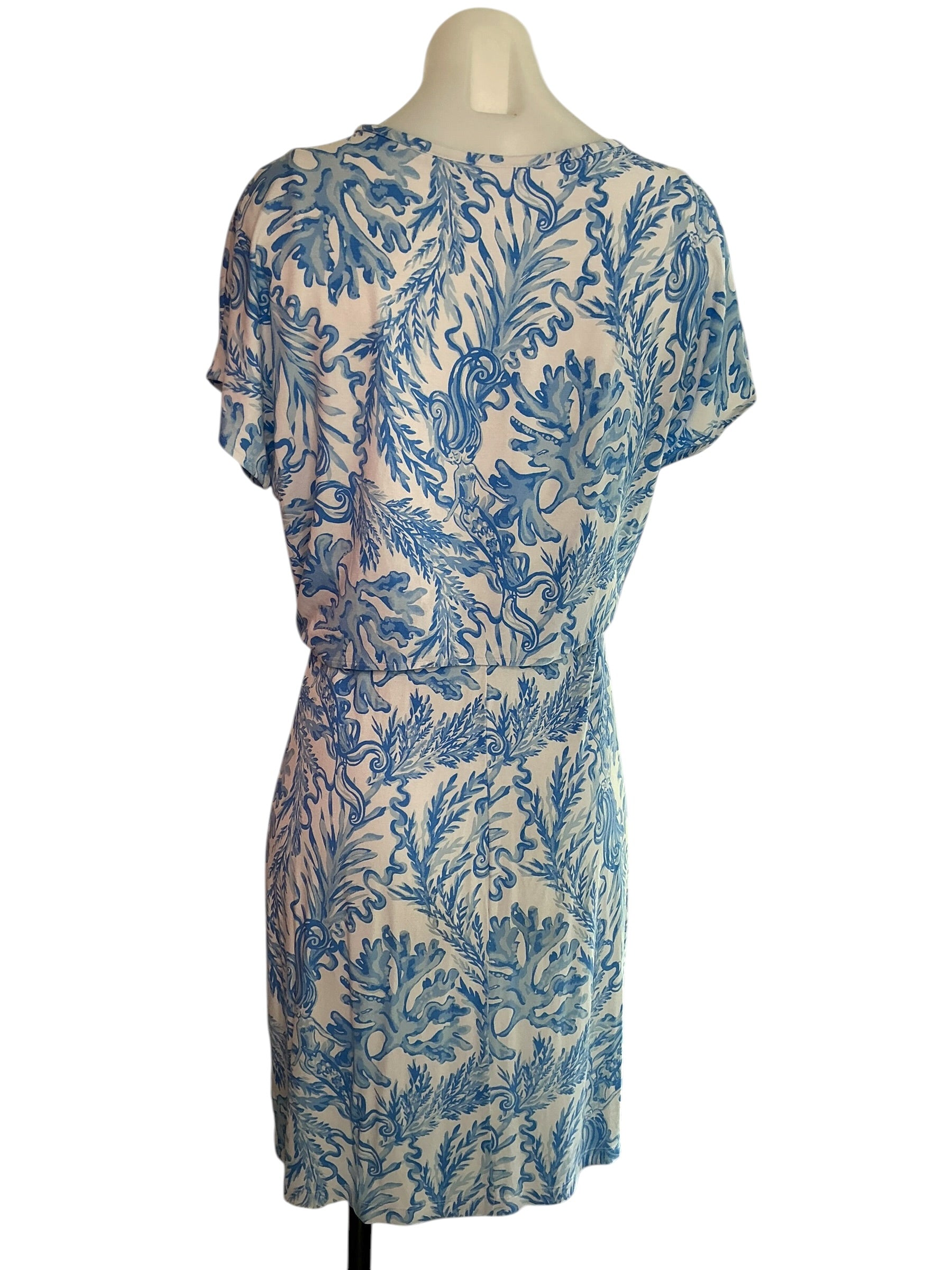 Lilly Pulitzer Inka Dress Resort White Aqua Lounge - Size S