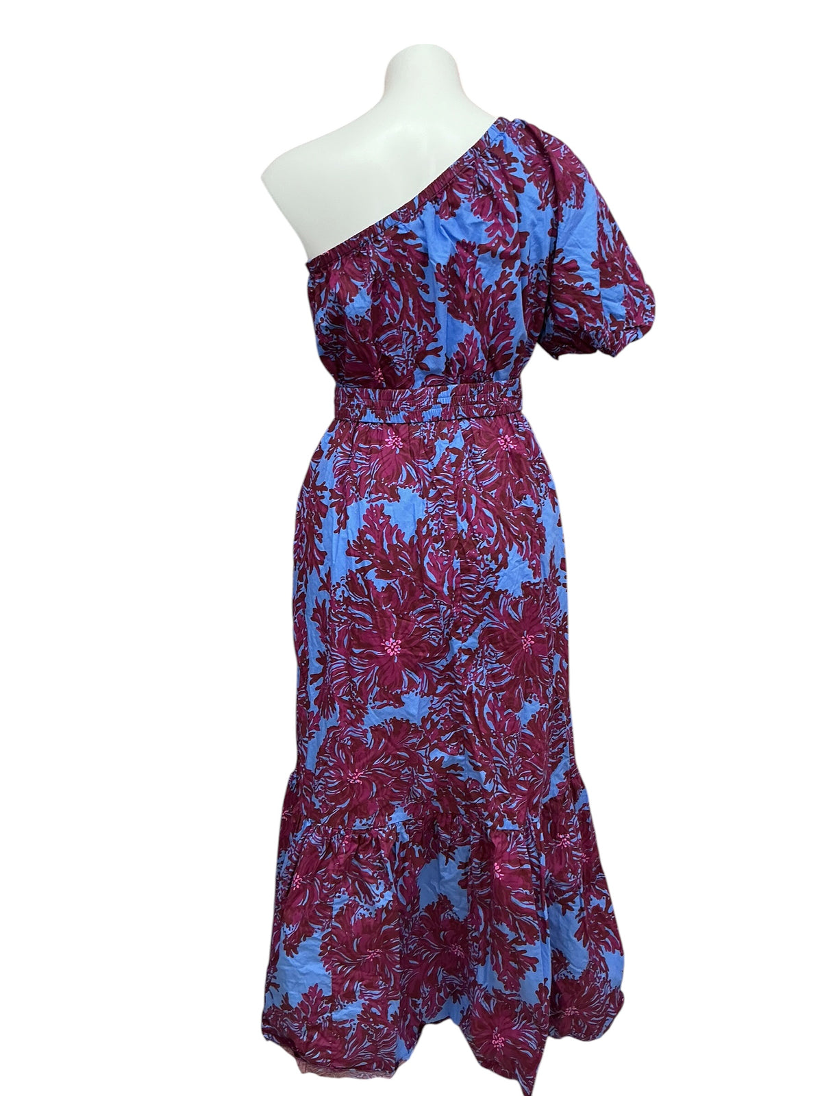 Lilly Pulitzer Zelalynn One Shoulder Maxi Dress Abaco Blue Feel Like A Shellebrity - Size 6
