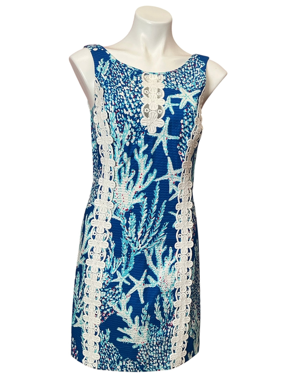 Lilly Pulitzer NWT Ember Shift Dress Brewster Blue Good Reef - Size 8