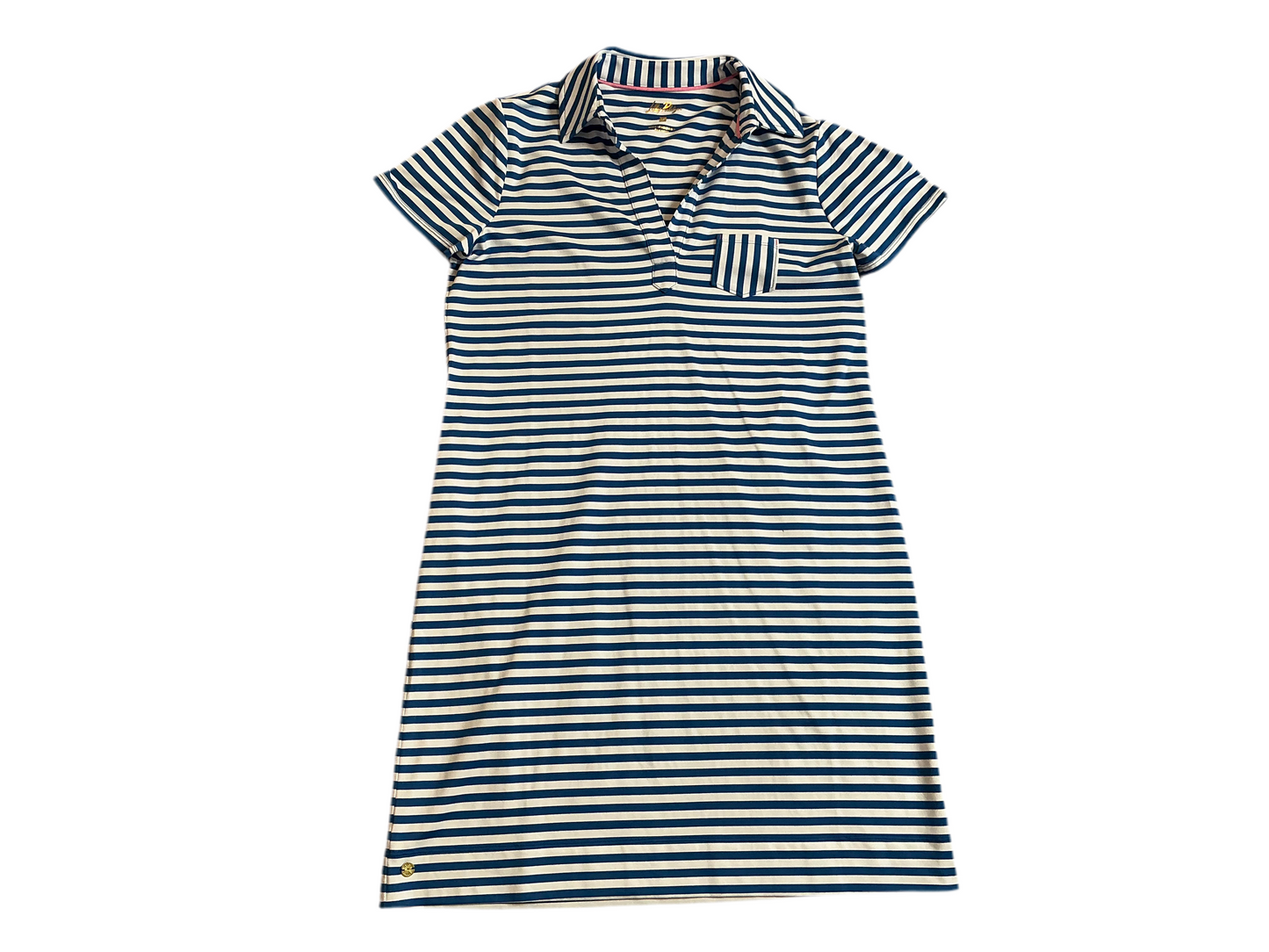 Lilly Pulitzer NWT - Dune UPF 50+ Short Sleeve Dress - Barton Blue St. Tropez Stripe - Size S