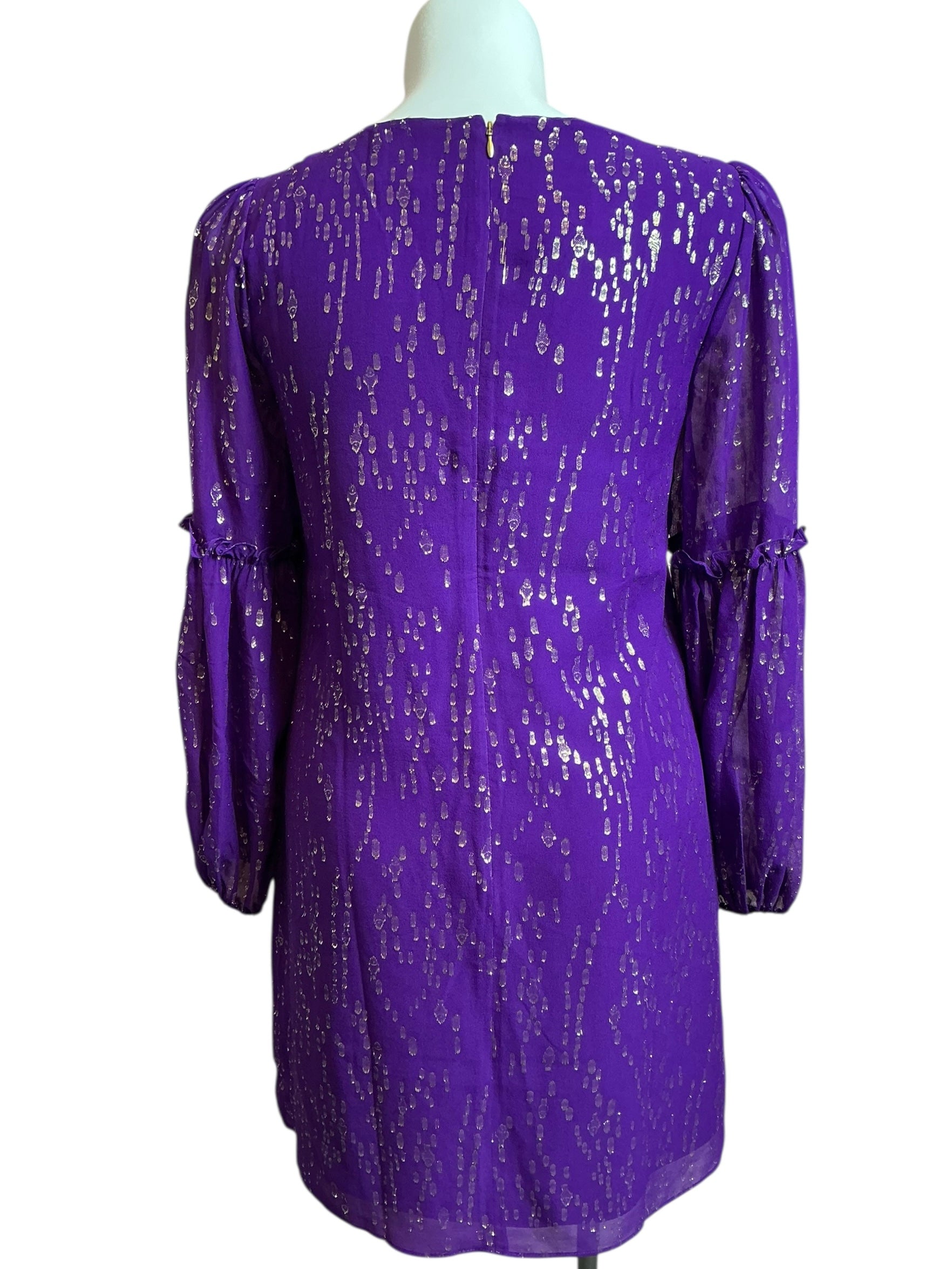 Lilly Pulitzer NWT Cleme Silk Dress Purple Berry Fish Clip Chiffon - Size 10