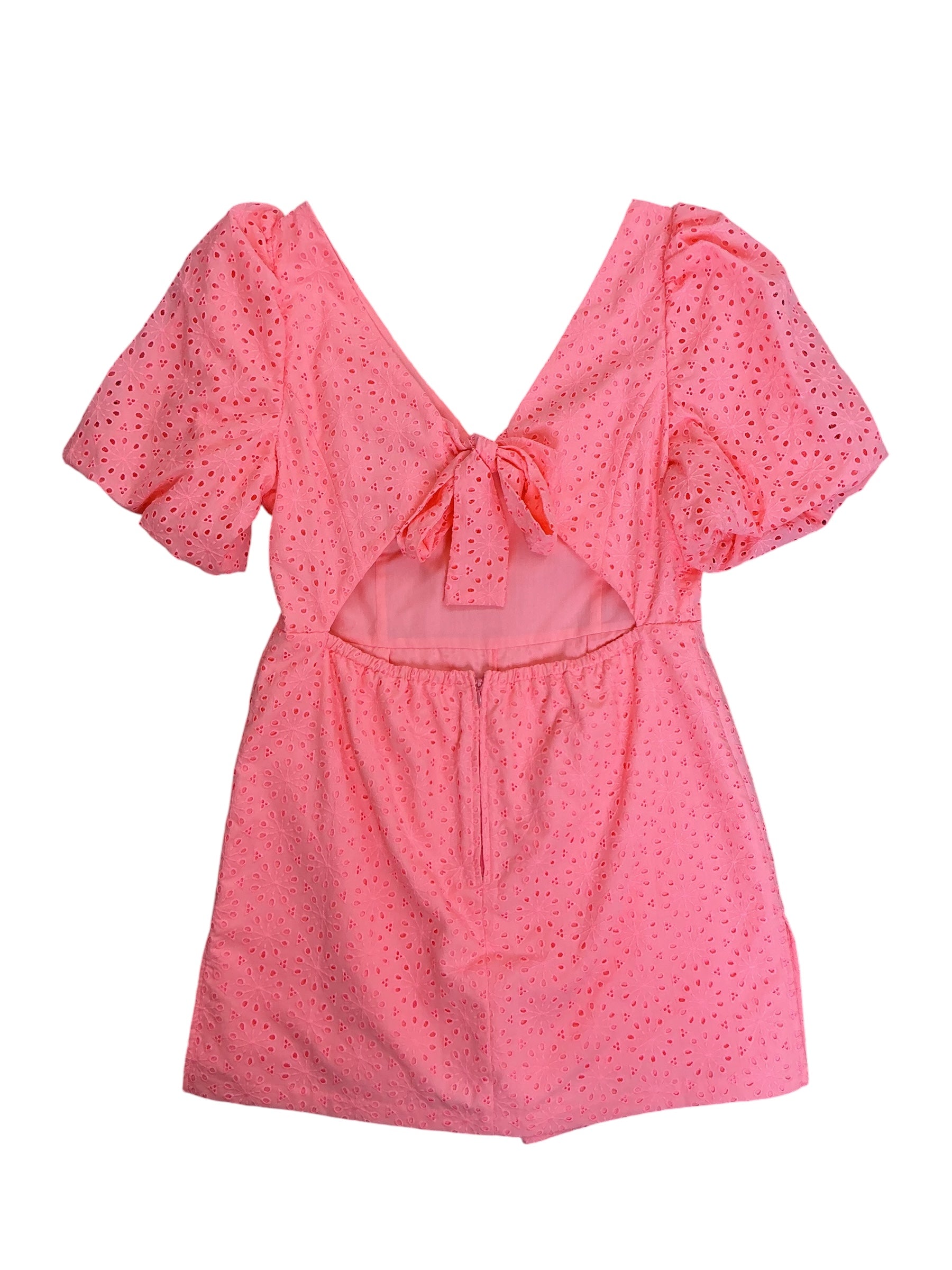 Lilly Pulitzer NWT Celestine V Neck Romper Sunrise Coral Neon Sunburst Eyelet - Size 16