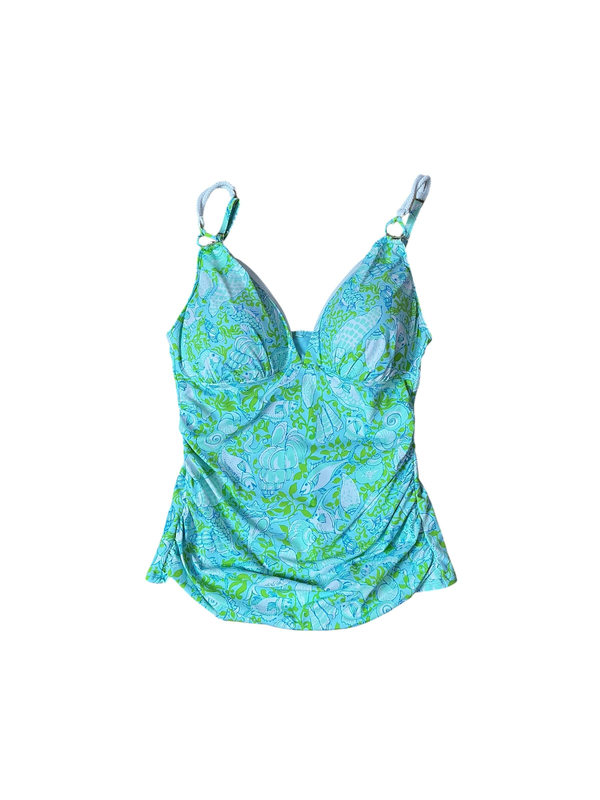 Lilly Pulitzer NWT Amarika Tankini Top Day Dream Blue Throw Me A Line - Size 10