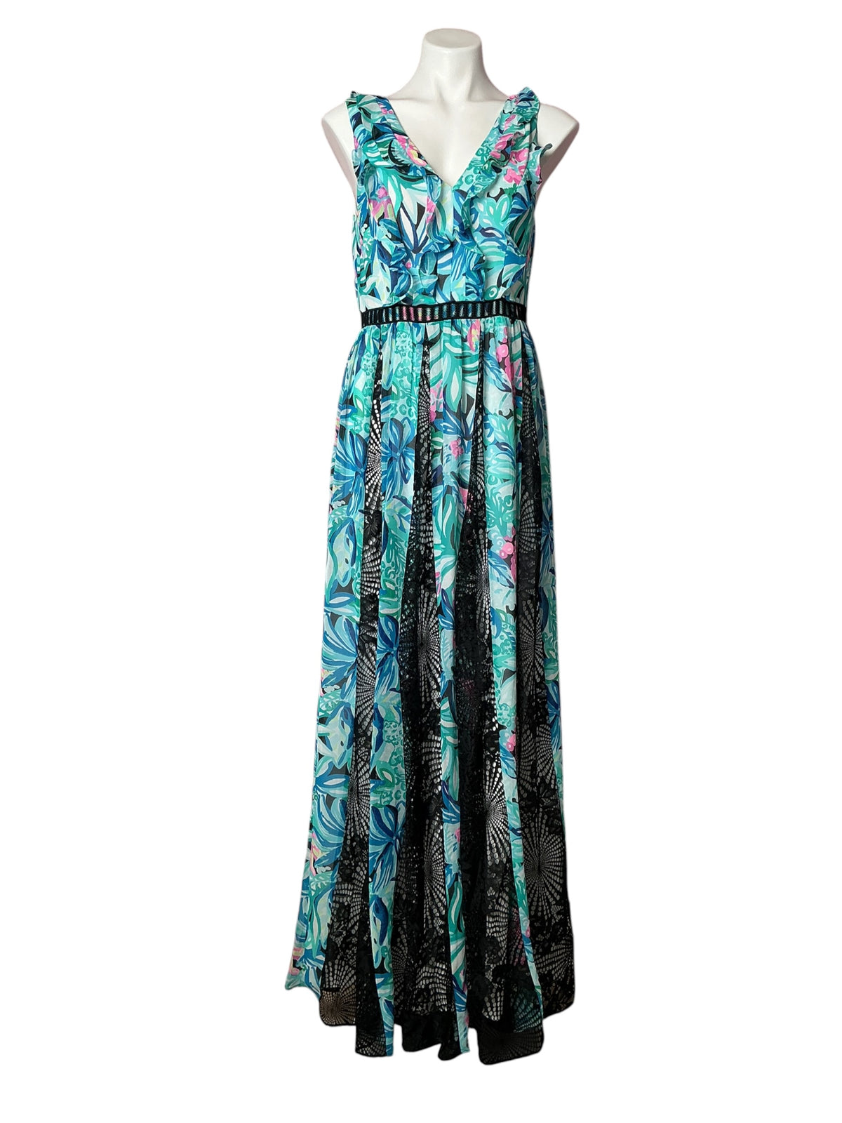 Lilly Pulitzer Janette Maxi Dress Maldives Green Hype It Up - Size 8