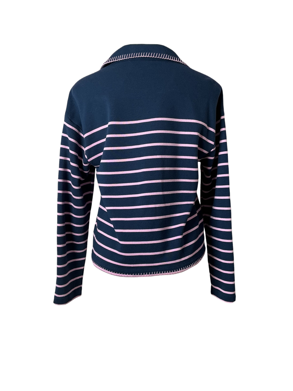 Lilly Pulitzer Corvaya Terry Pullover Low Tide Navy Legacy Stripe - Size S